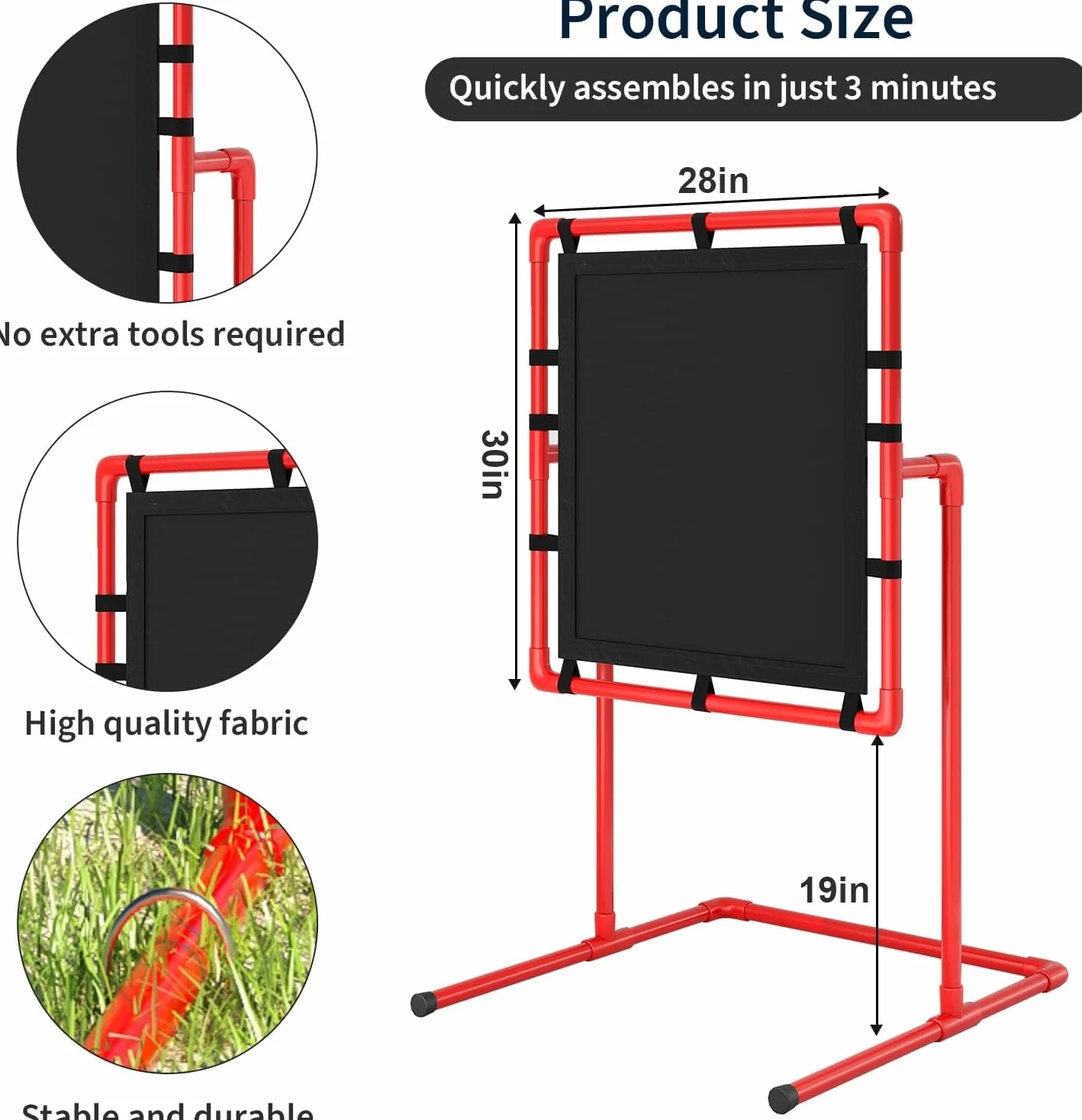 GarveeHome Cible de baseball Strike Zone Filet d'entraînement Cadre stable Polyester résistant