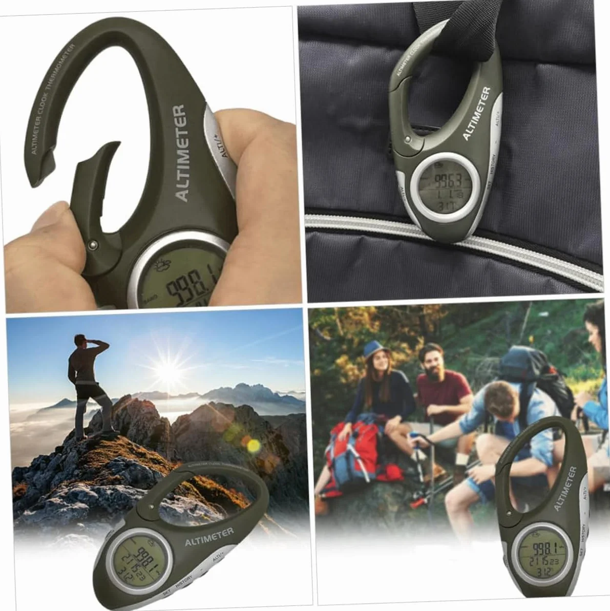 Baromètre altimètre numérique multifonctionnel avec boîtier ABS rétroéclairé pour escalade camping