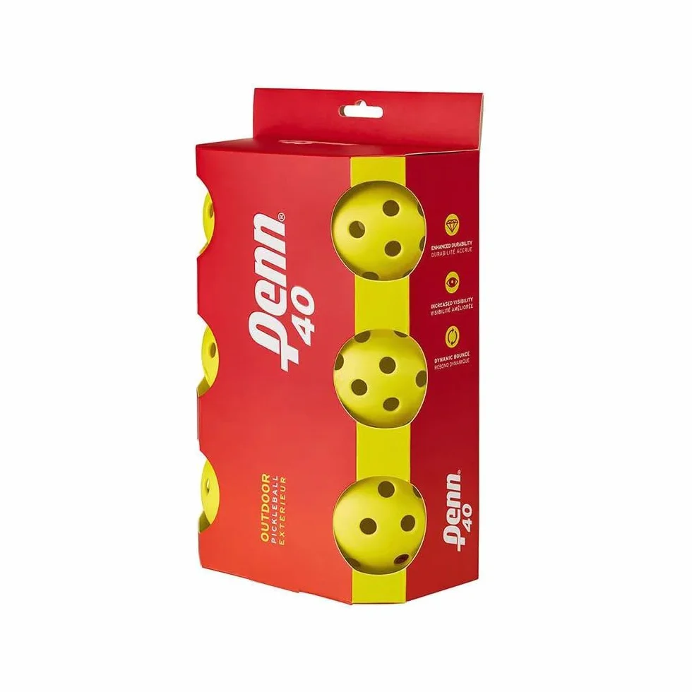 Penn Lot de 40 balles de pickleball d'extérieur USAPA