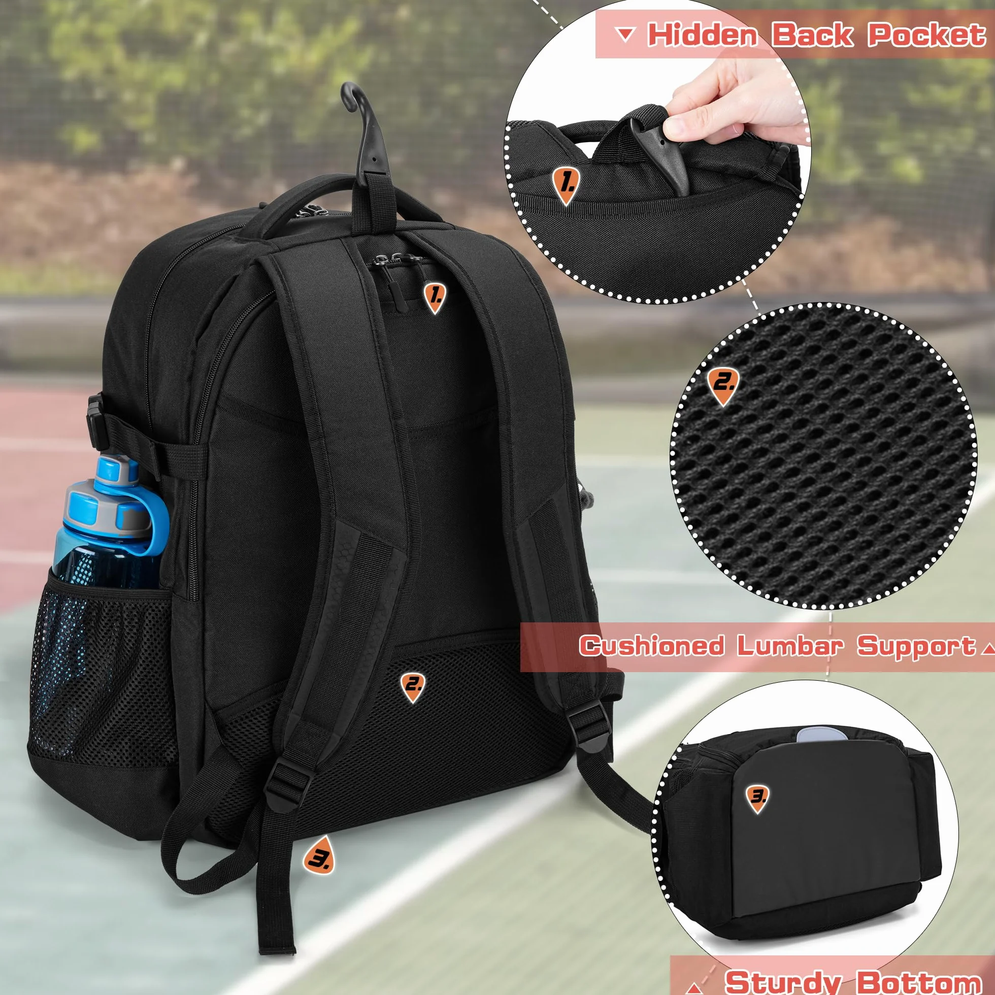 Sac à Dos de Basket-Ball avec Compartiment Ballon et Chaussures pour Football, Volley