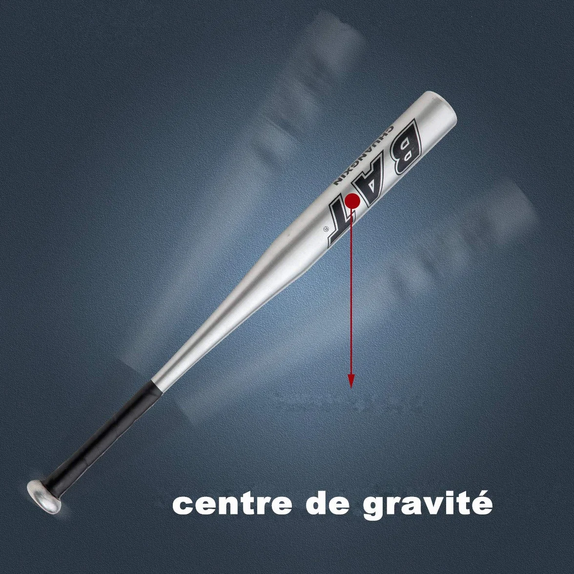 Batte de Baseball Aluminium 34 Pouces Bleu Noir Argent au Choix Adulte Pro Léger 86cm