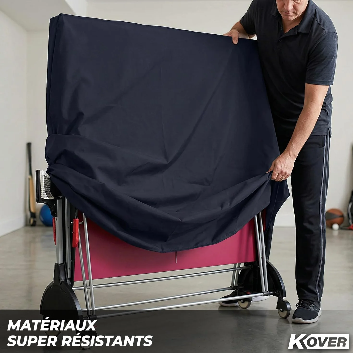 Housse Universelle pour Table de Ping Pong Pliable Imperméable Extérieur 185 x 70 x 165 cm