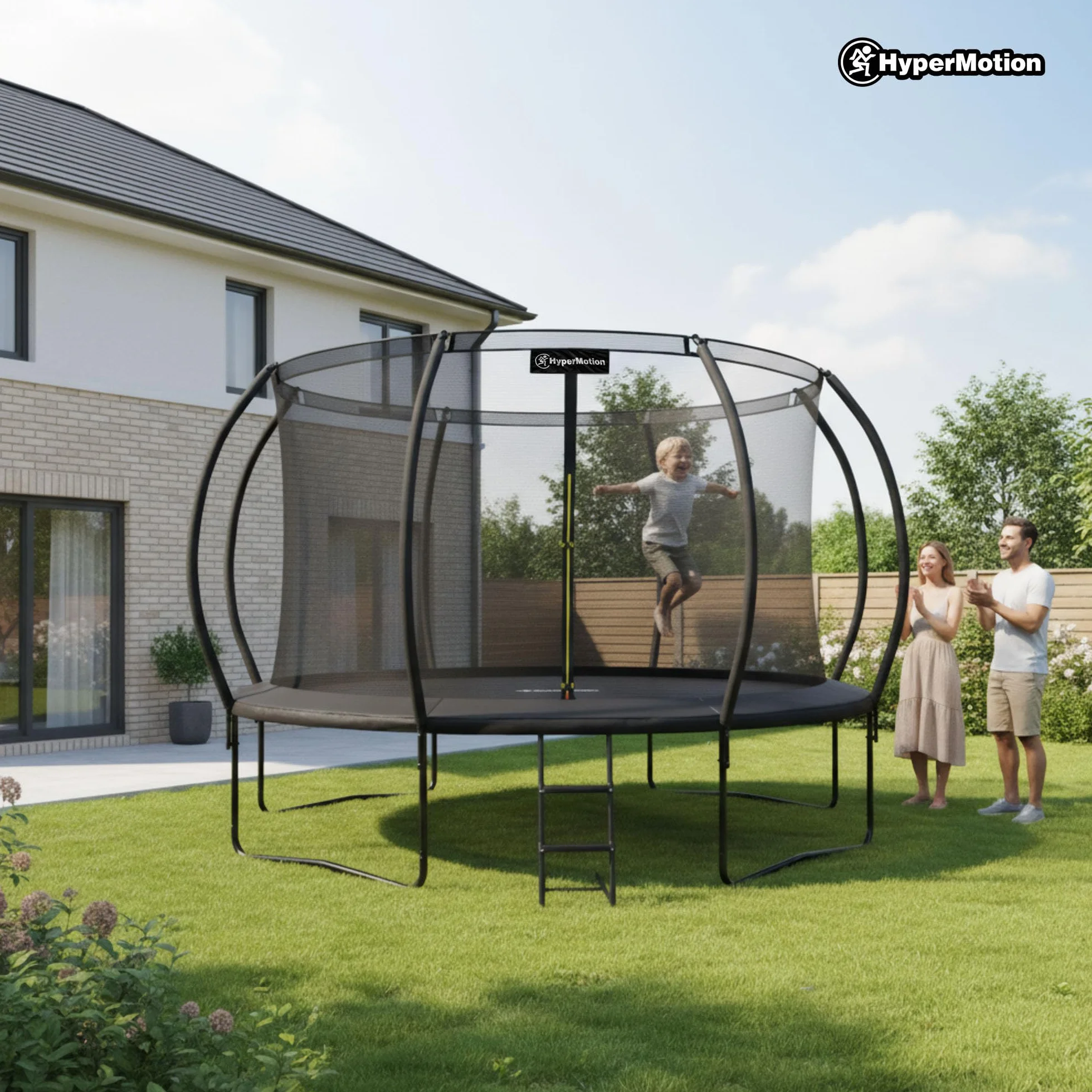 Trampoline Exterieur Enfant 3 Ans 244/305/366/430/487 cm avec Filet de Sécurité