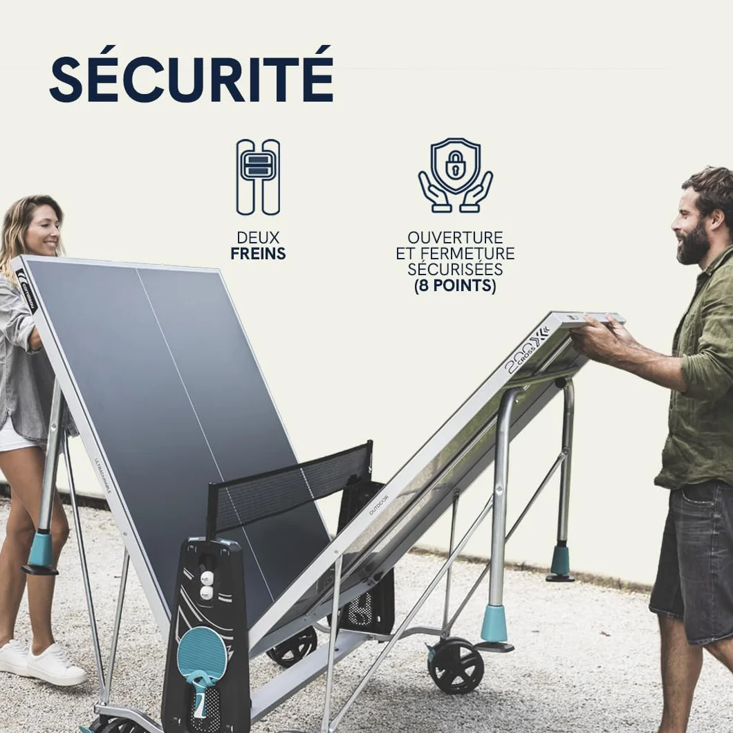 CORNILLEAU Table de ping Pong d'extérieur 200X Outdoor Gris FFTT