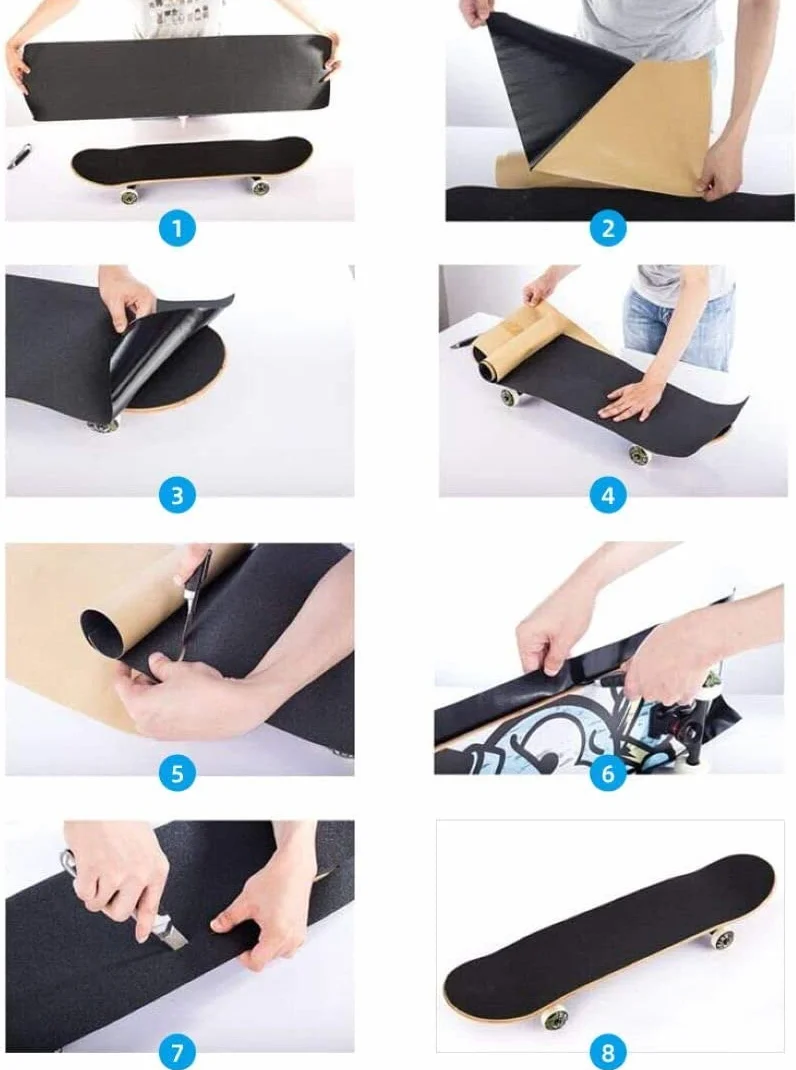 COSOOS Skateboard Grip Tape Sheet 44x10.6 inch, étanche, Bande de préhension pour Scooter (110x27cm)