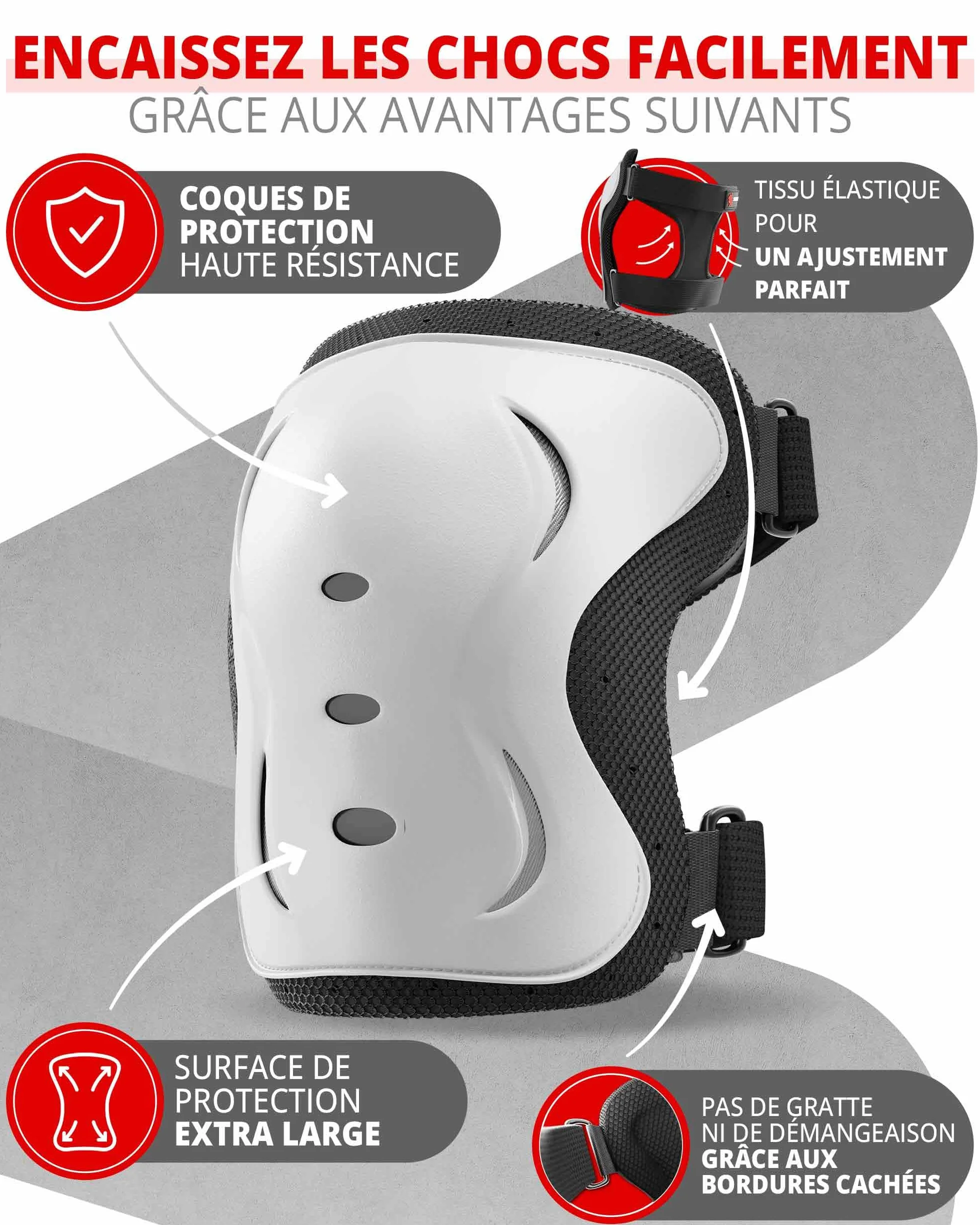 Kit de Protection Roller Enfant 6 pièces Genouillères Coudières Protège-Poignets