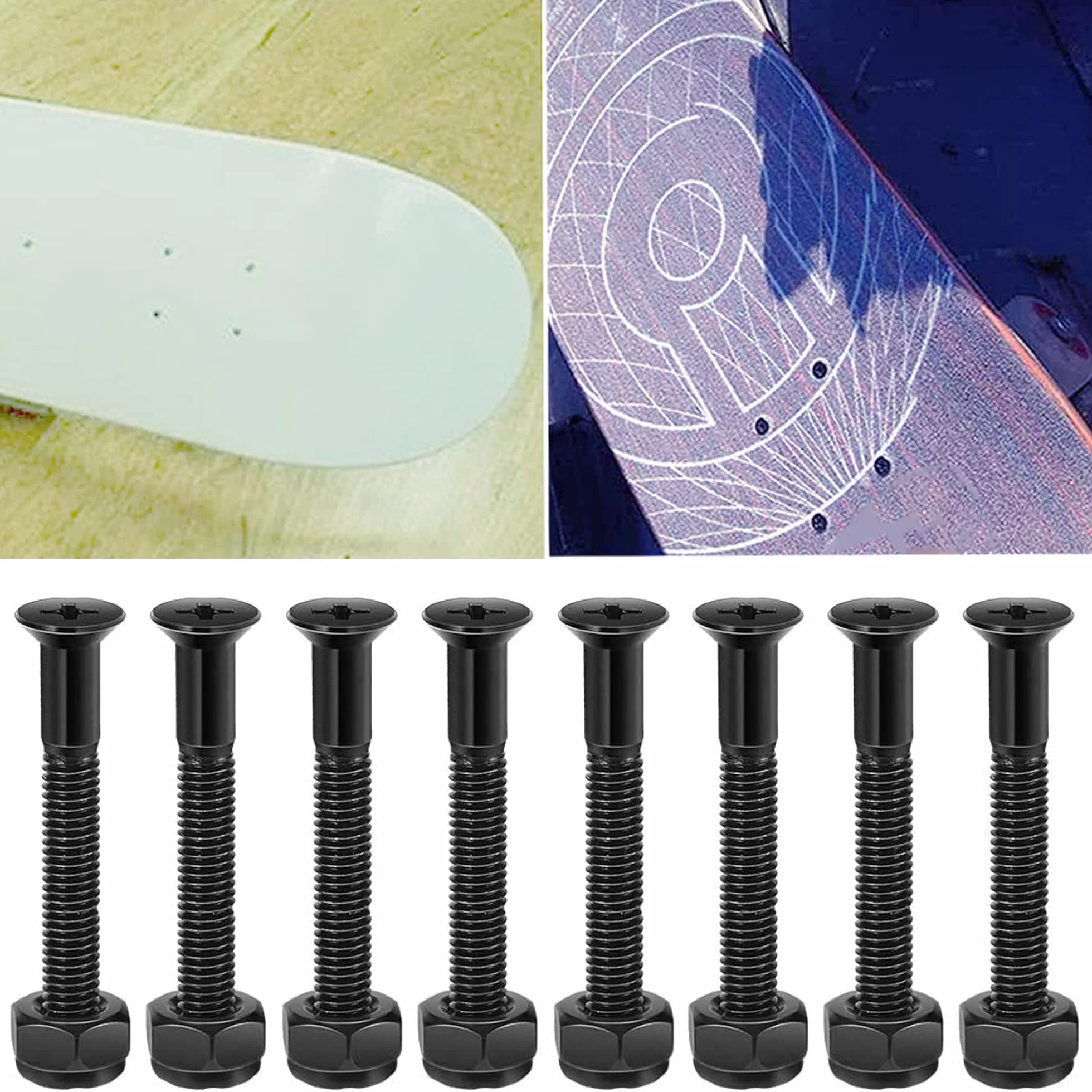 Vis de Planche à Roulettes 50mm Boulon de Fixation pour Skateboard Longboard Réparation