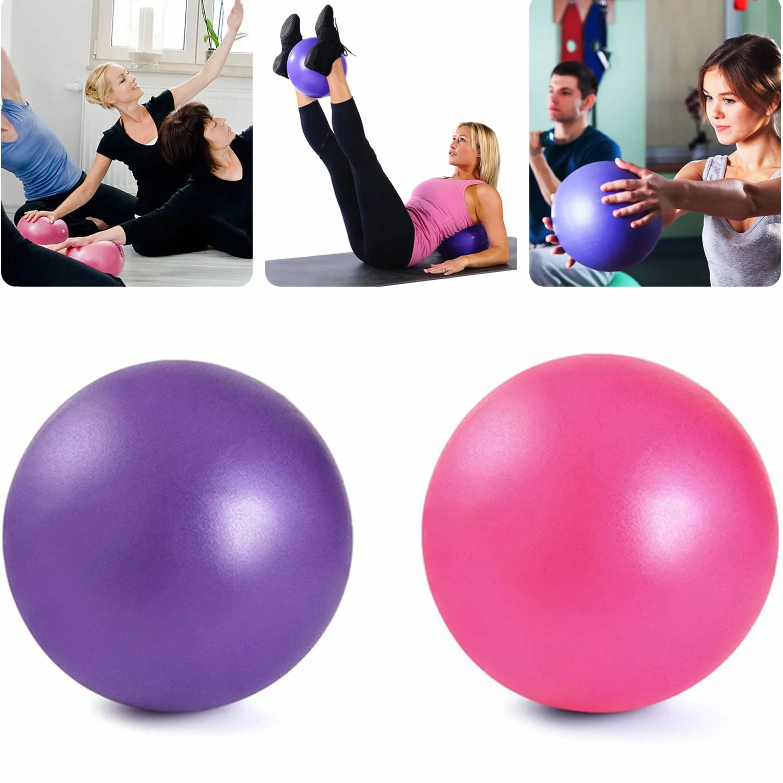 Ballon de Pilates 2pcs 25cm Mini Ballon de Stabilité pour Gymnase Bureau Domicile