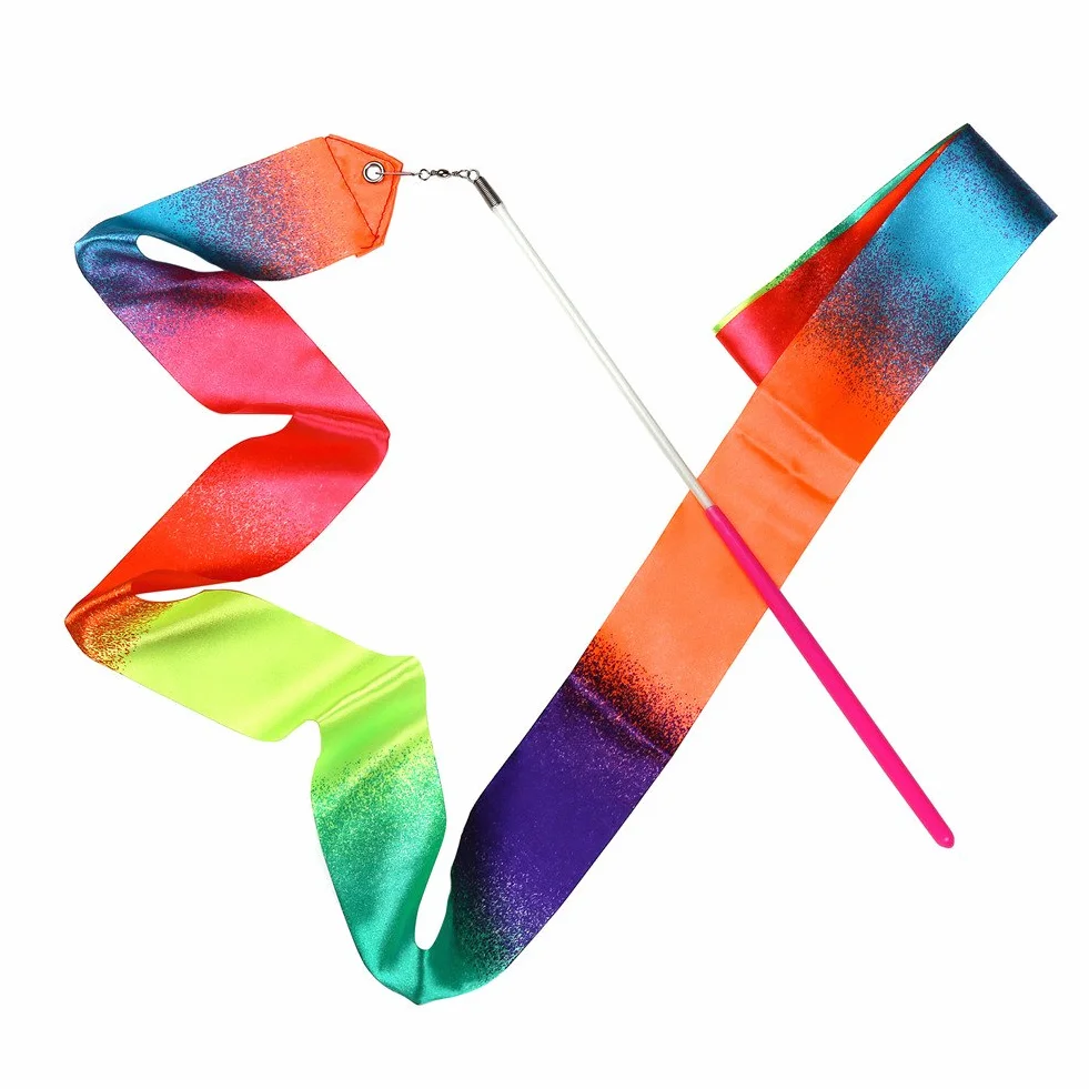 10 Pièces 2 Mètres Rubans de Gymnastique Rythmiques pour Enfants, Danse Baton Tournoyant, 10 Couleurs