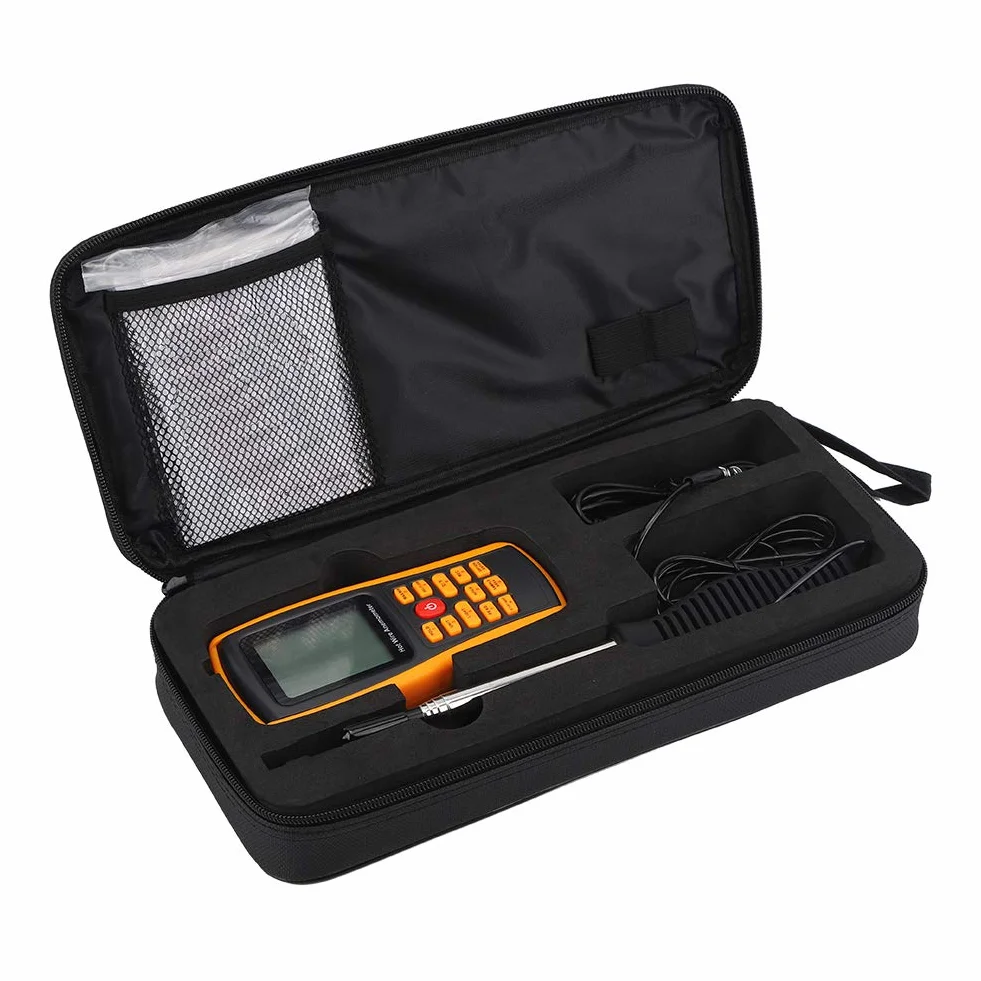 GM8903 Anémomètre LCD Numérique Portable, Jauge de Température du Vent à Fil Chaud
