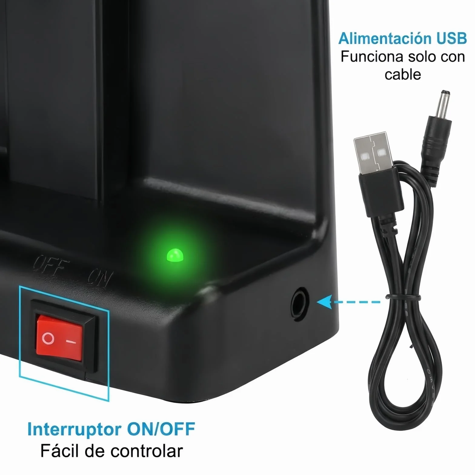 Agitateur automatique de téléphone portable podomètre bras oscillant gauche droit USB bleu ciel
