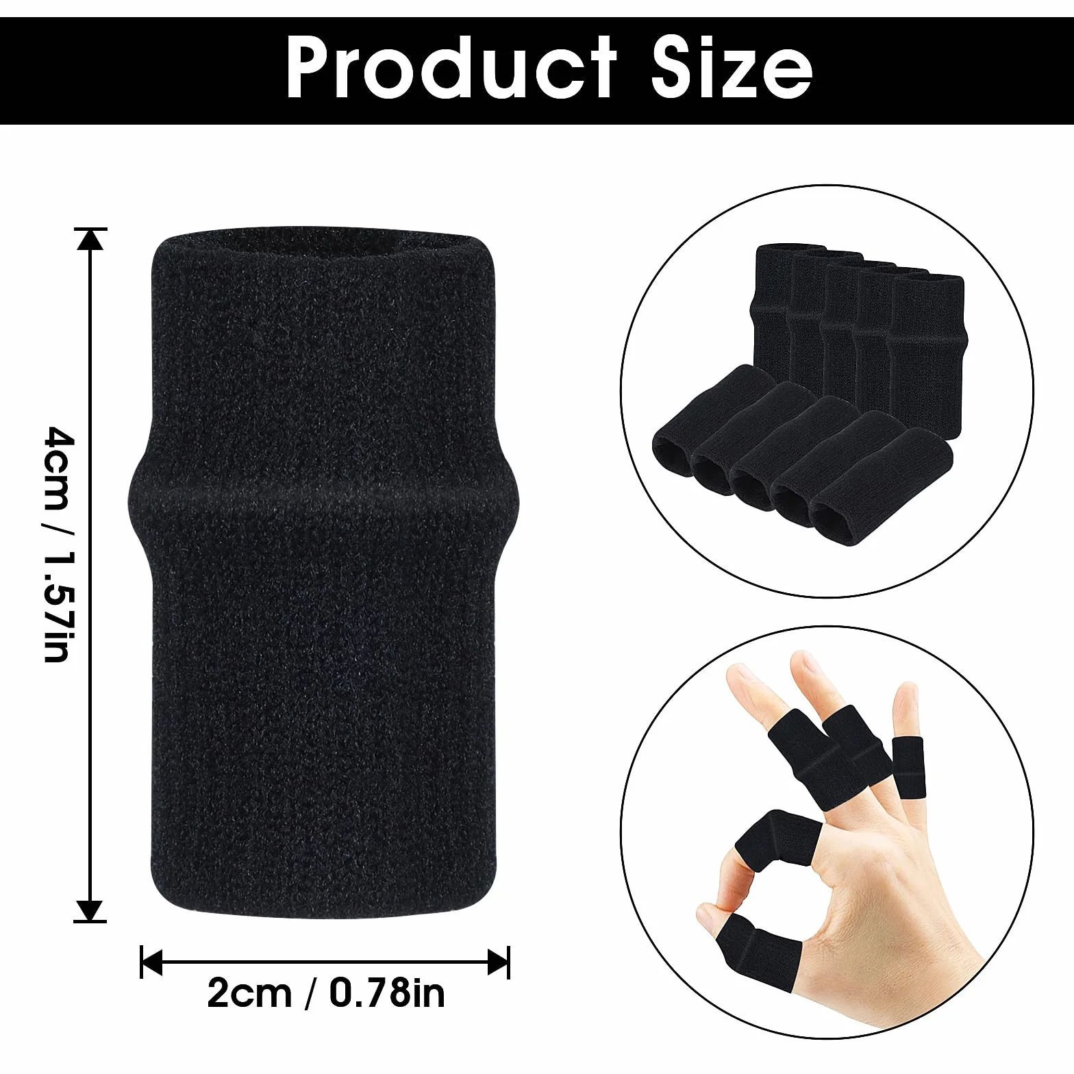 Yolev 10 Pièces Protège Doigts Elastiques Soutien Compression pour Soulager la Douleur Arthrite