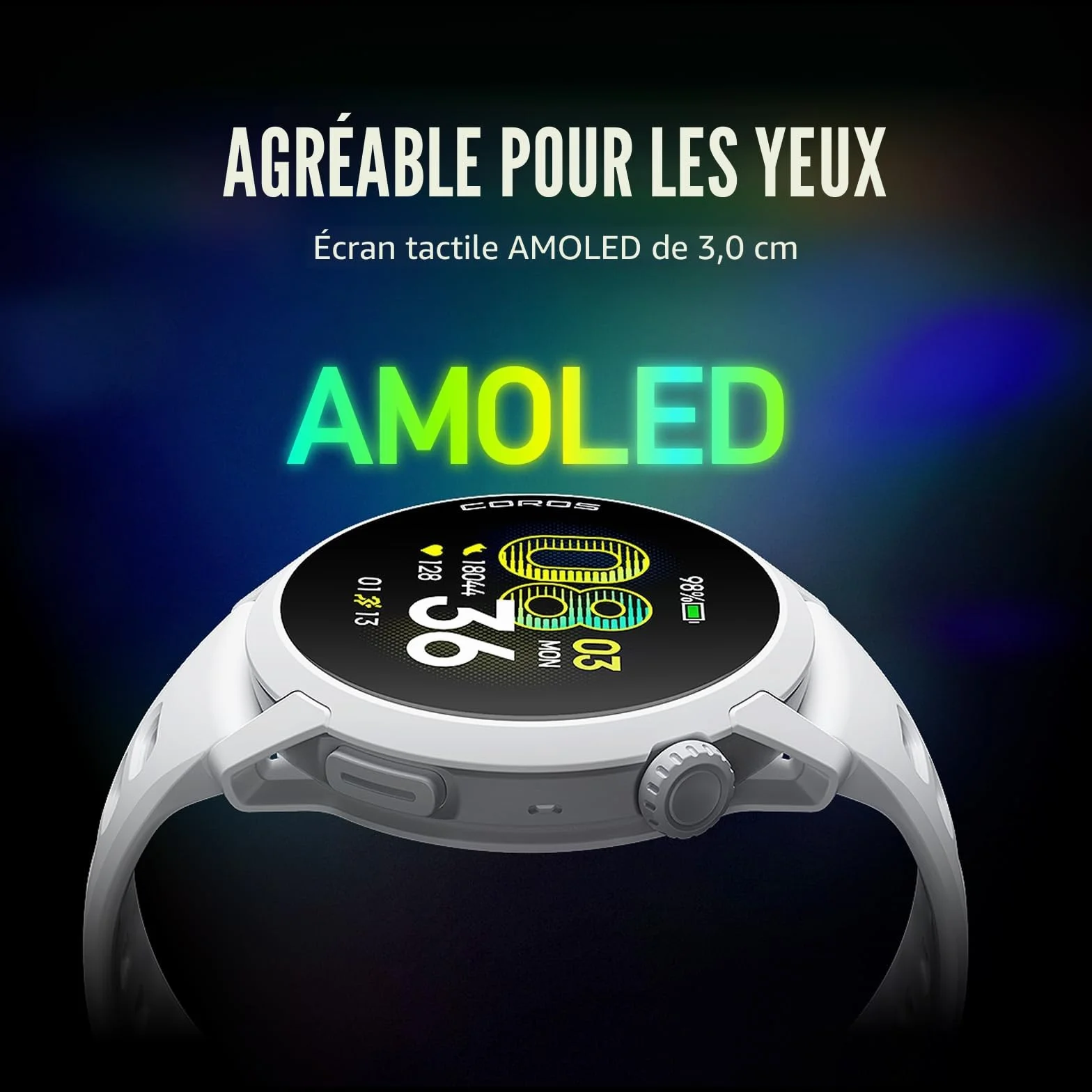 COROS Pace 4 Montre Sport Ultralégère Écran Tactile AMOLED 1,2" 32g Montre Running 19 Jours GPS Précision Plan d'entraînement