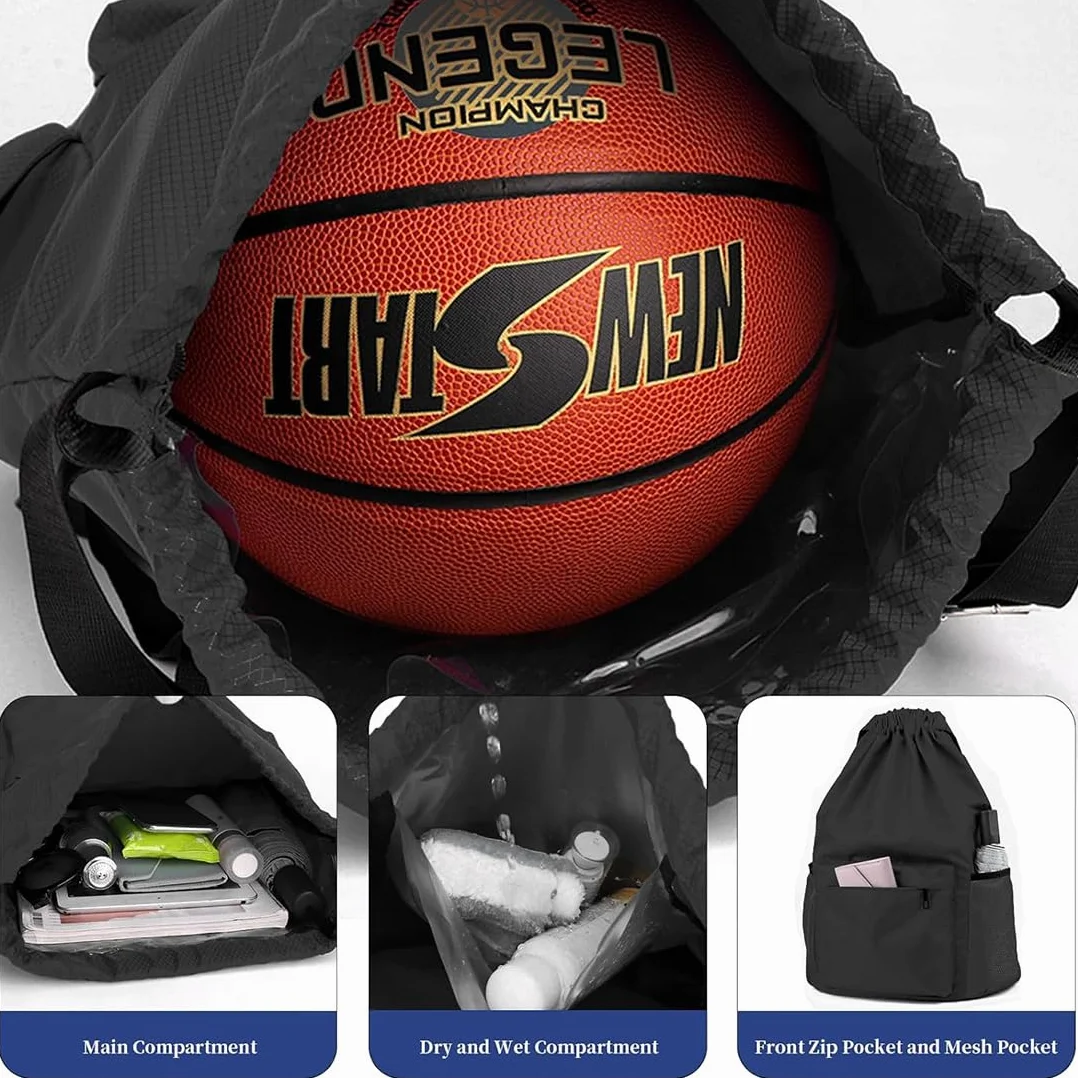Sac à Dos de Basketball avec Poche Filet et Mousqueton