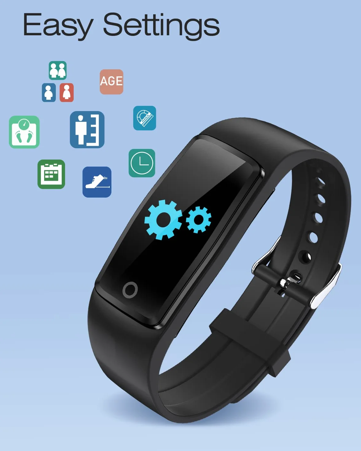Podomètre Non Connecté IP68 Etanche Compteur de Pas Calories Distance pour Enfant Adulte