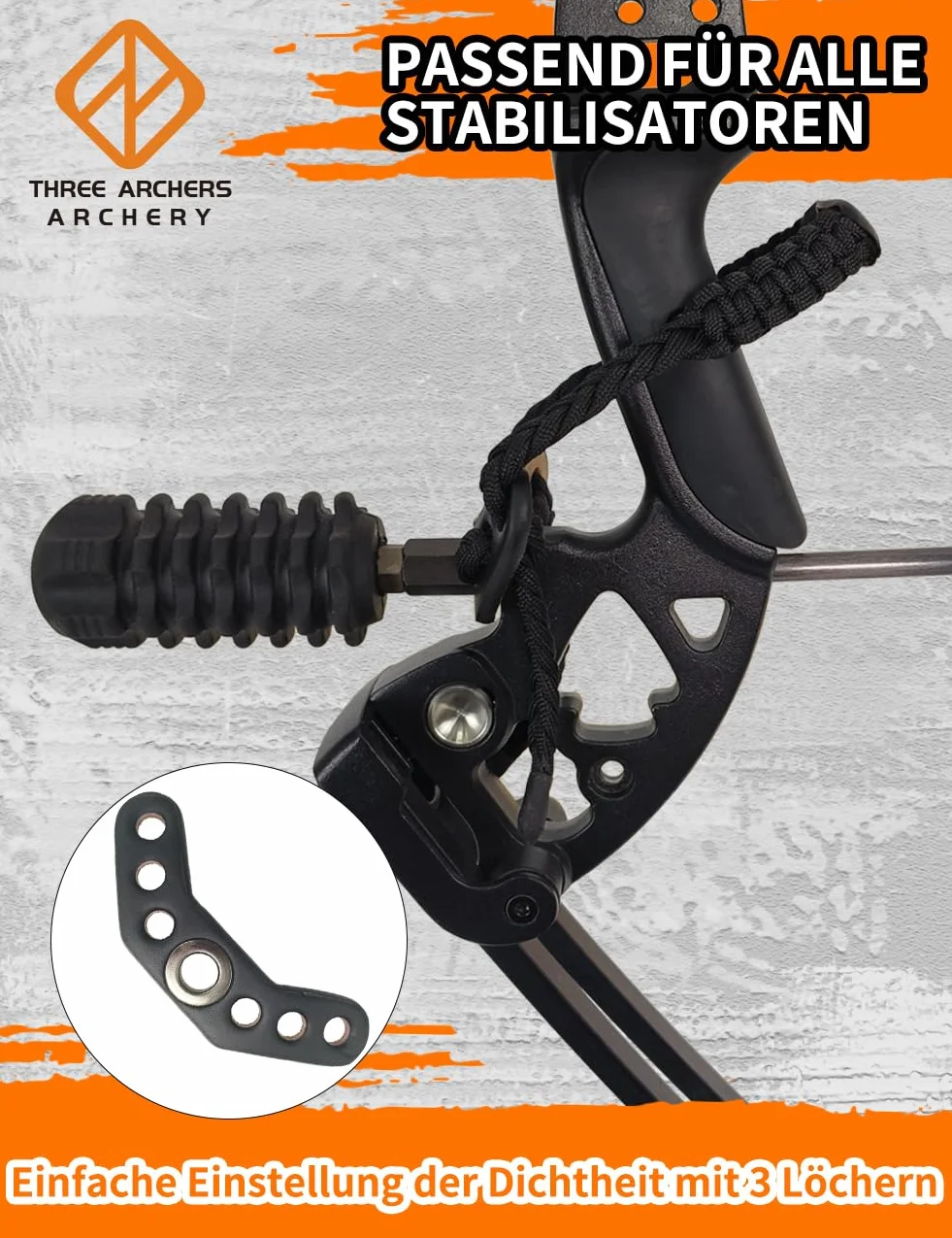 THREE ARCHERS Sangle de poignet réglable pour tir à l'arc - Stabilisateur d'arc et dragonne - Accessoire de chasse et cible - Noir