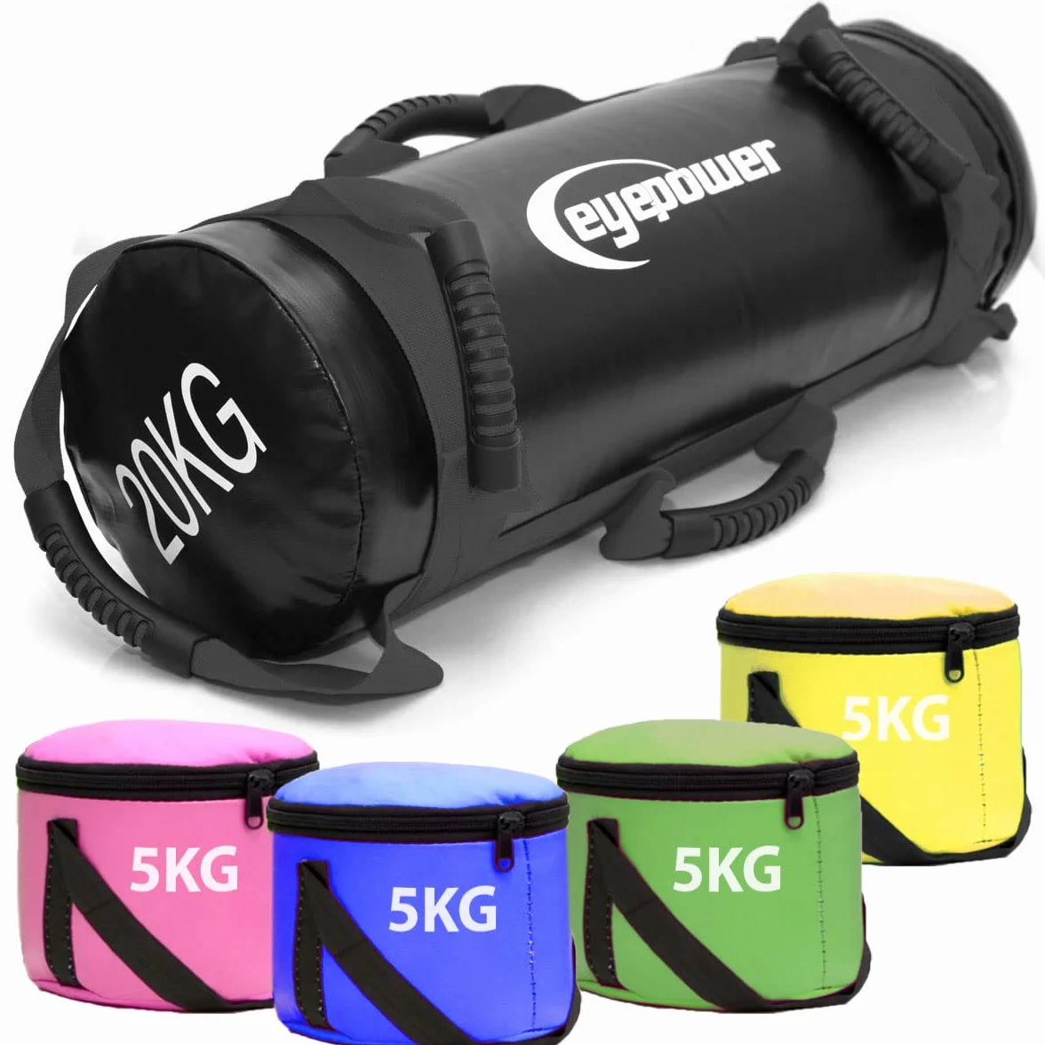 EYEPOWER Power Bag de Musculation 5-20kg 20x60cm Sandbag