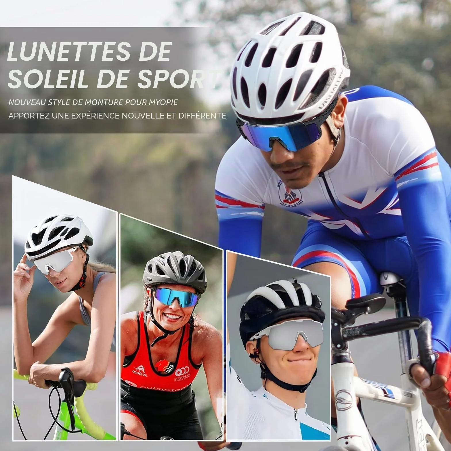 DabbOo Lunettes de Cyclisme Polarisées Homme Femme Protection UV400 pour Running Course à Pied Ski