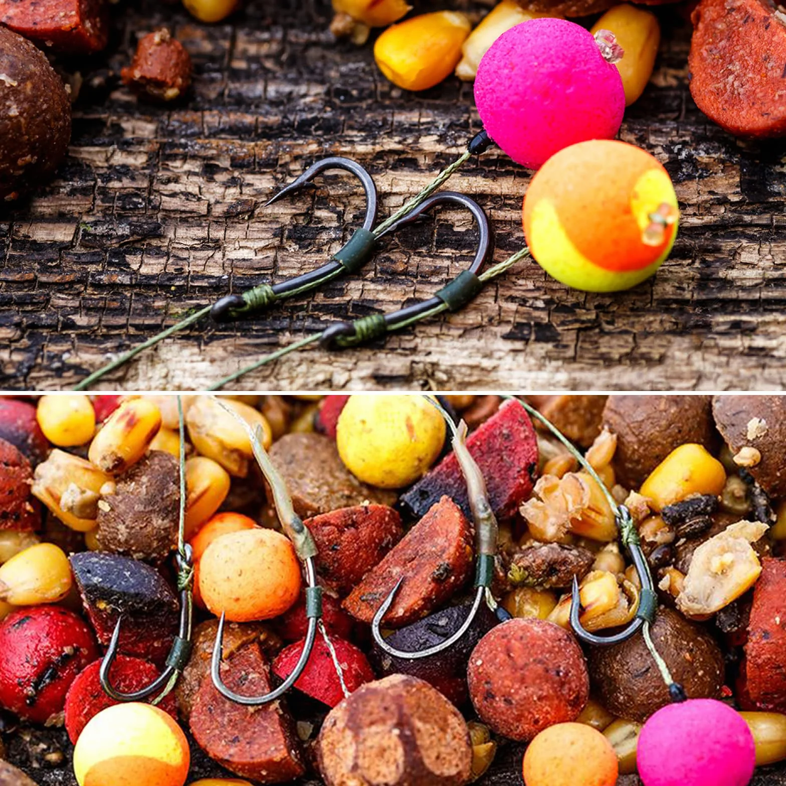 Hameçons Carp avec Ardillon Lot de 50 - Taille 2, 4, 6, 8, 10 - Tige Incurvée Revêtue de Téflon Hameçon Large