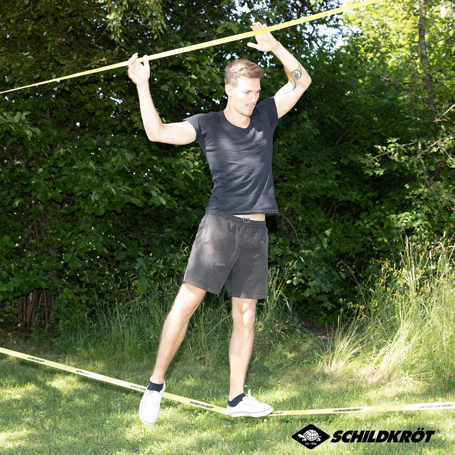 Schildkröt Slackline 15m, Ligne d'Enseignement 5 cm, Débutants Enfants Adultes