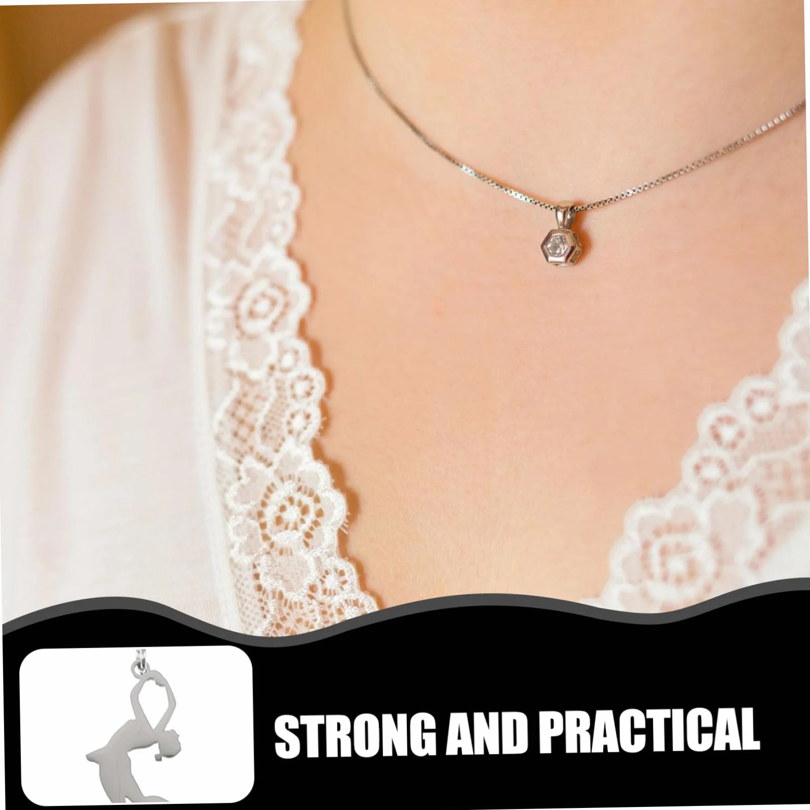 Pendentif Gymnastique en Acier Inoxydable Collier Métal Mixte Chaîne de Cou