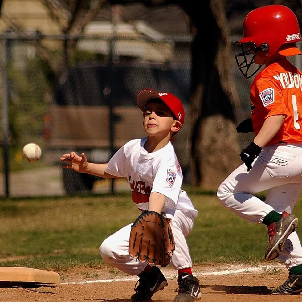 Gant de Baseball POFET en Cuir PU 11,5 Pouces Gant de Frappeur Main Gauche pour Lancer Droit