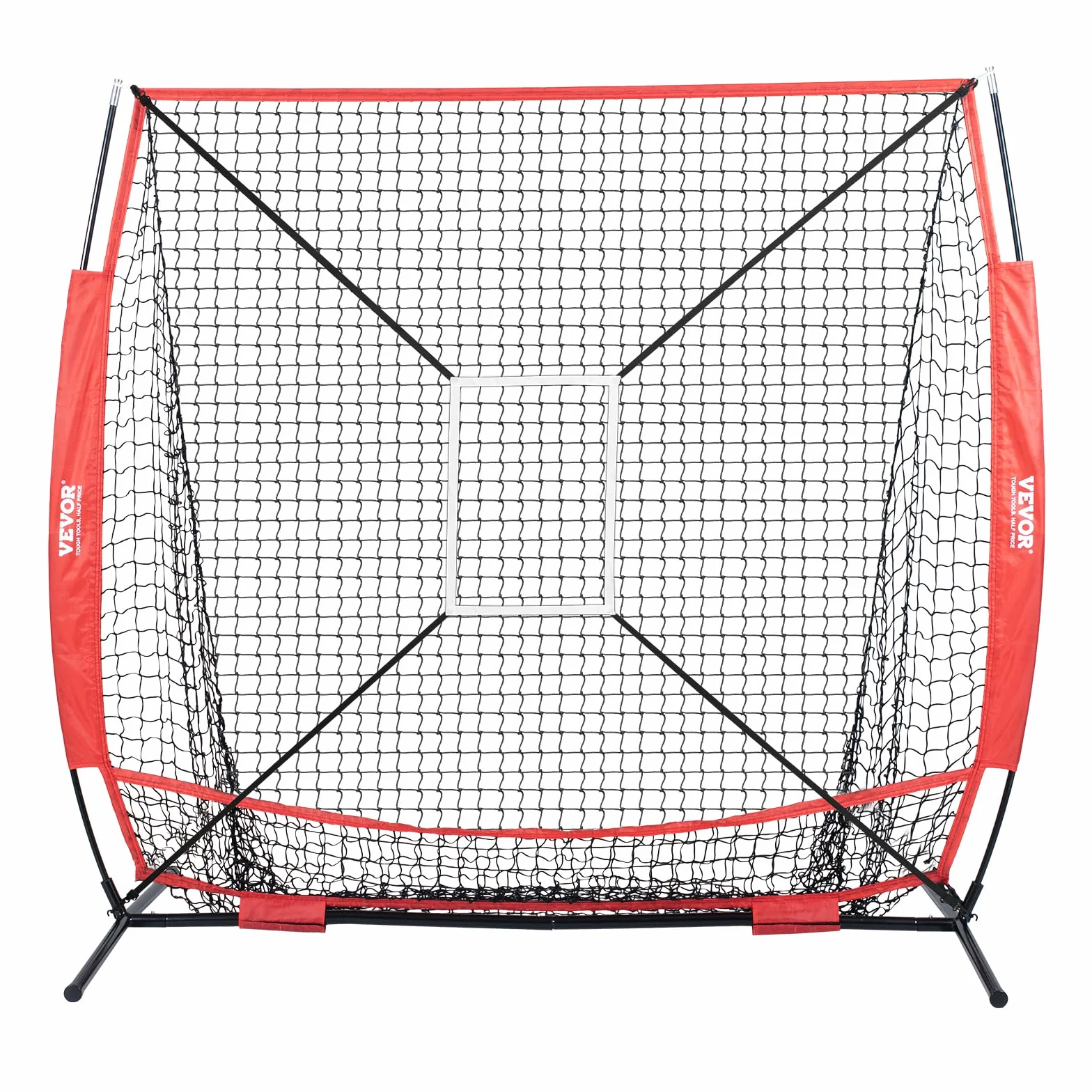 VEVOR Filet d'Entraînement Baseball Softball 213,4x210 cm Portable avec 2 Cadres de Cible 1 et 9 Trous