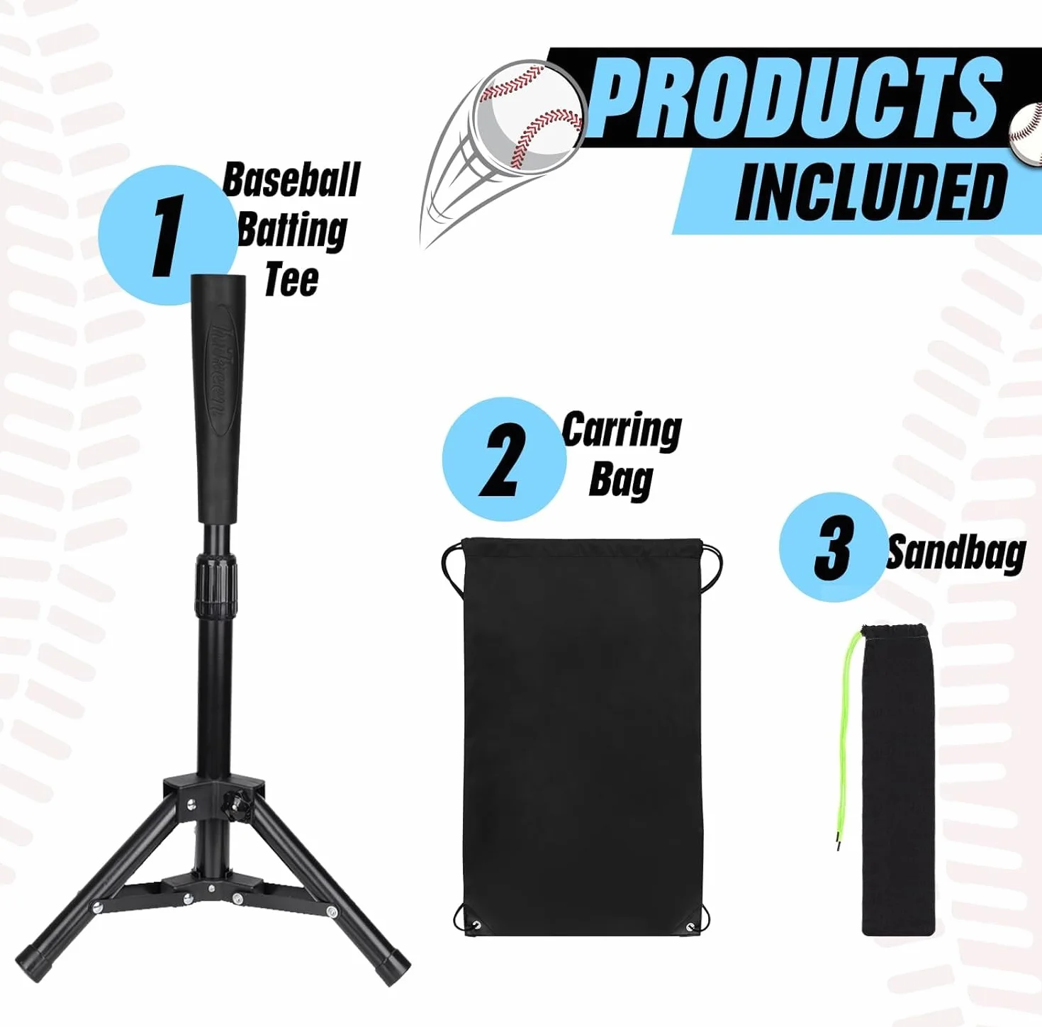 Hikeen Baseball & Softball Batting Tee Réglable en Hauteur pour Entraînement Batteur Débutant