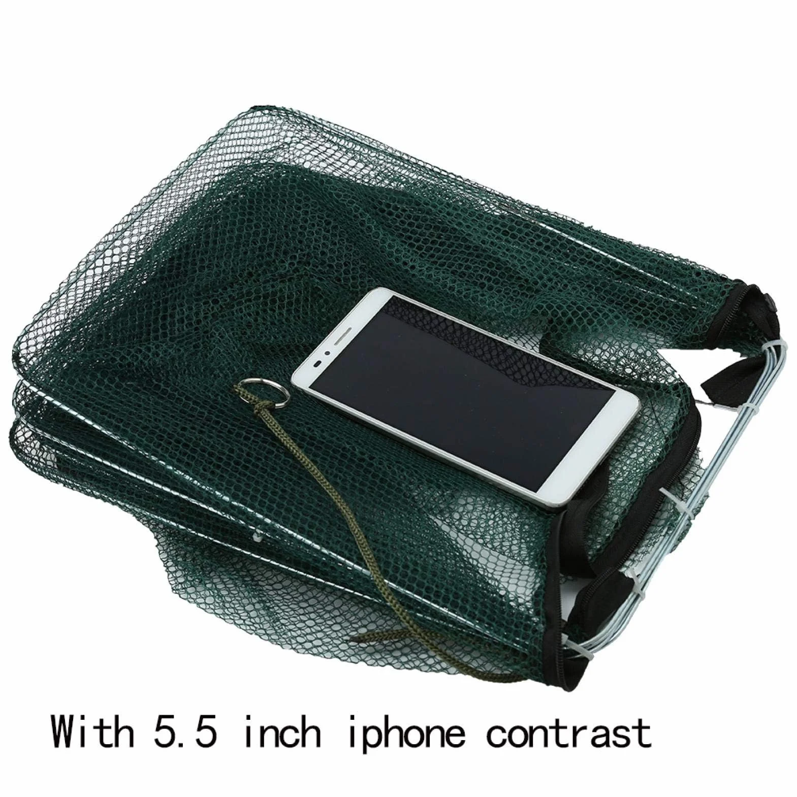 Cyrank Piège à ménés 6/12 Trous Filet de pêche Pliable avec épuisette pour Poissons-appâts