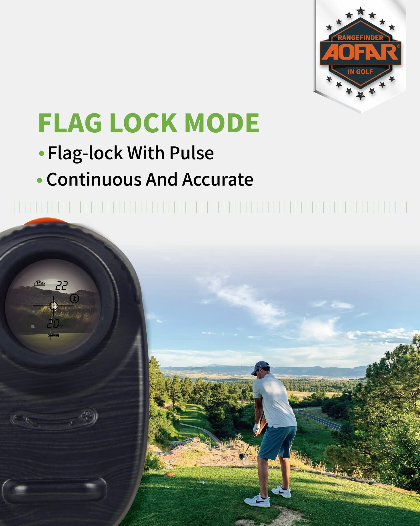 AOFAR GX-2S Télémètre Golf 600m Flag-Lock Vibration 6x24mm Étui