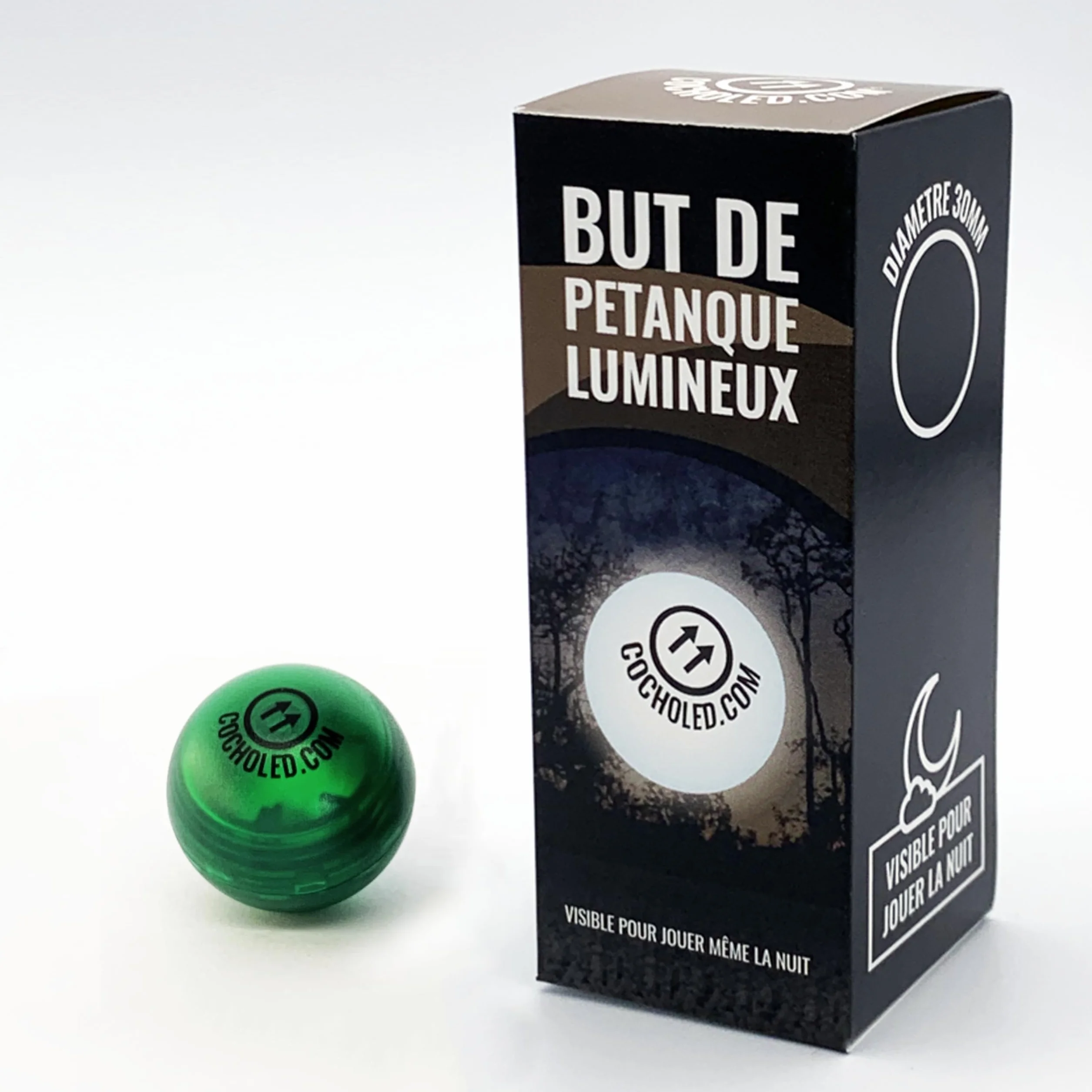 Cochonnet Lumineux Pétanque Vert 1pc