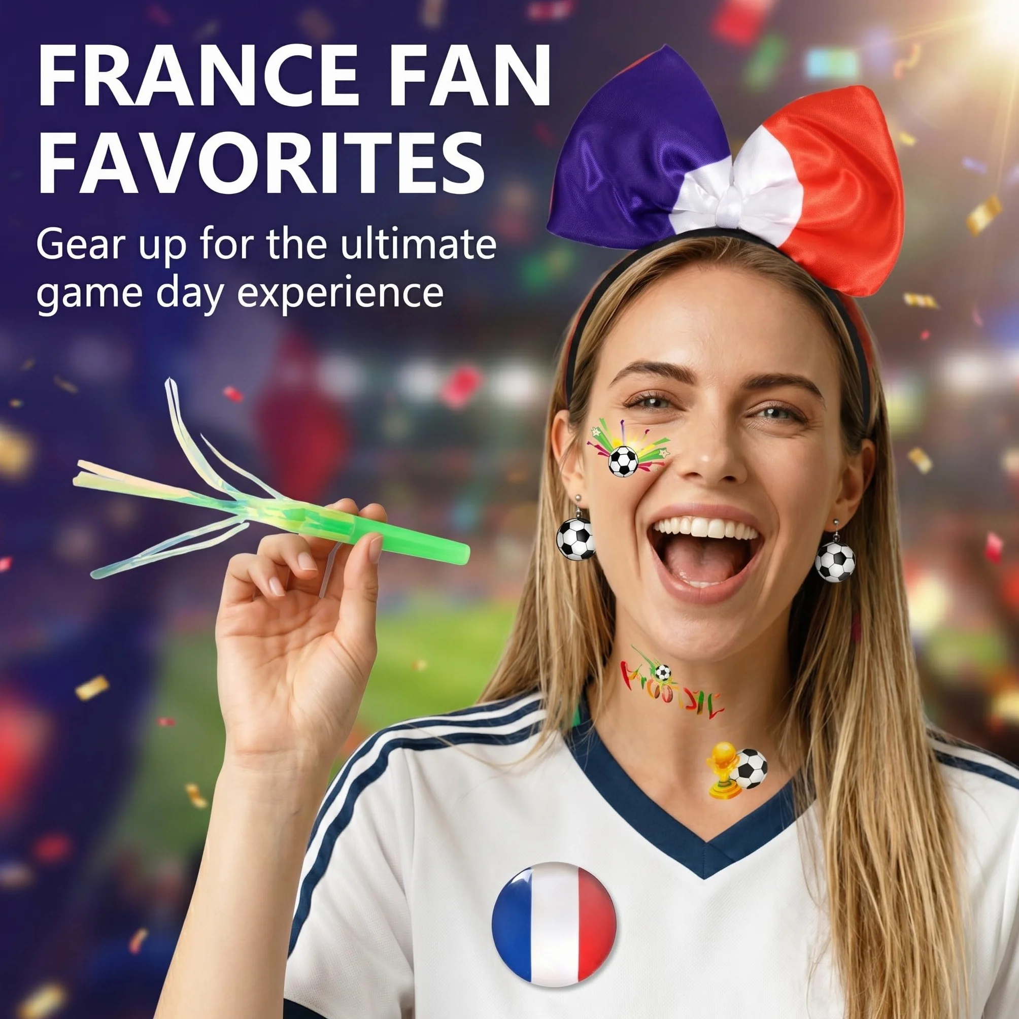 Kit Supporter France Fanartikel Drapeaux Guirlandes Bleu Blanc Rouge WM 2026