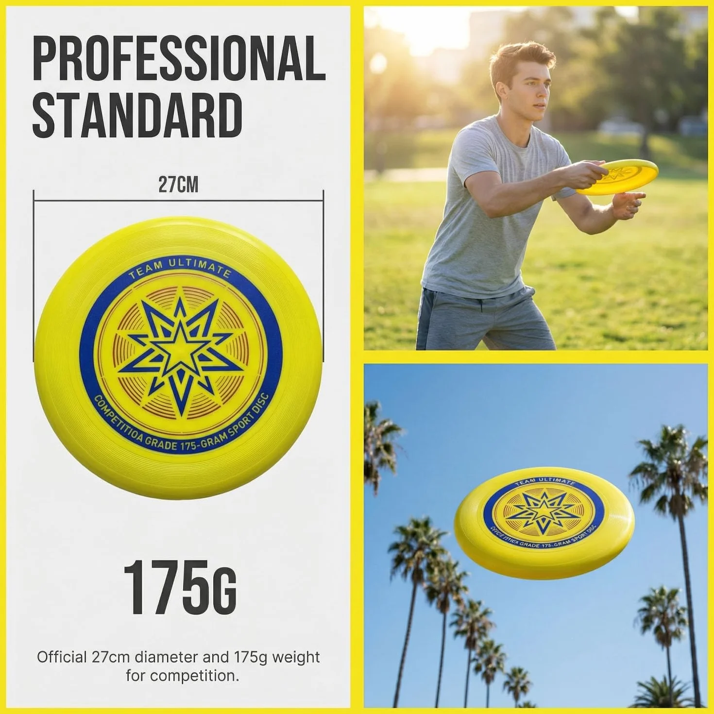 Eurodisc 175g Ultimate Frisbee Disque Sportif de Lancer Professionnel