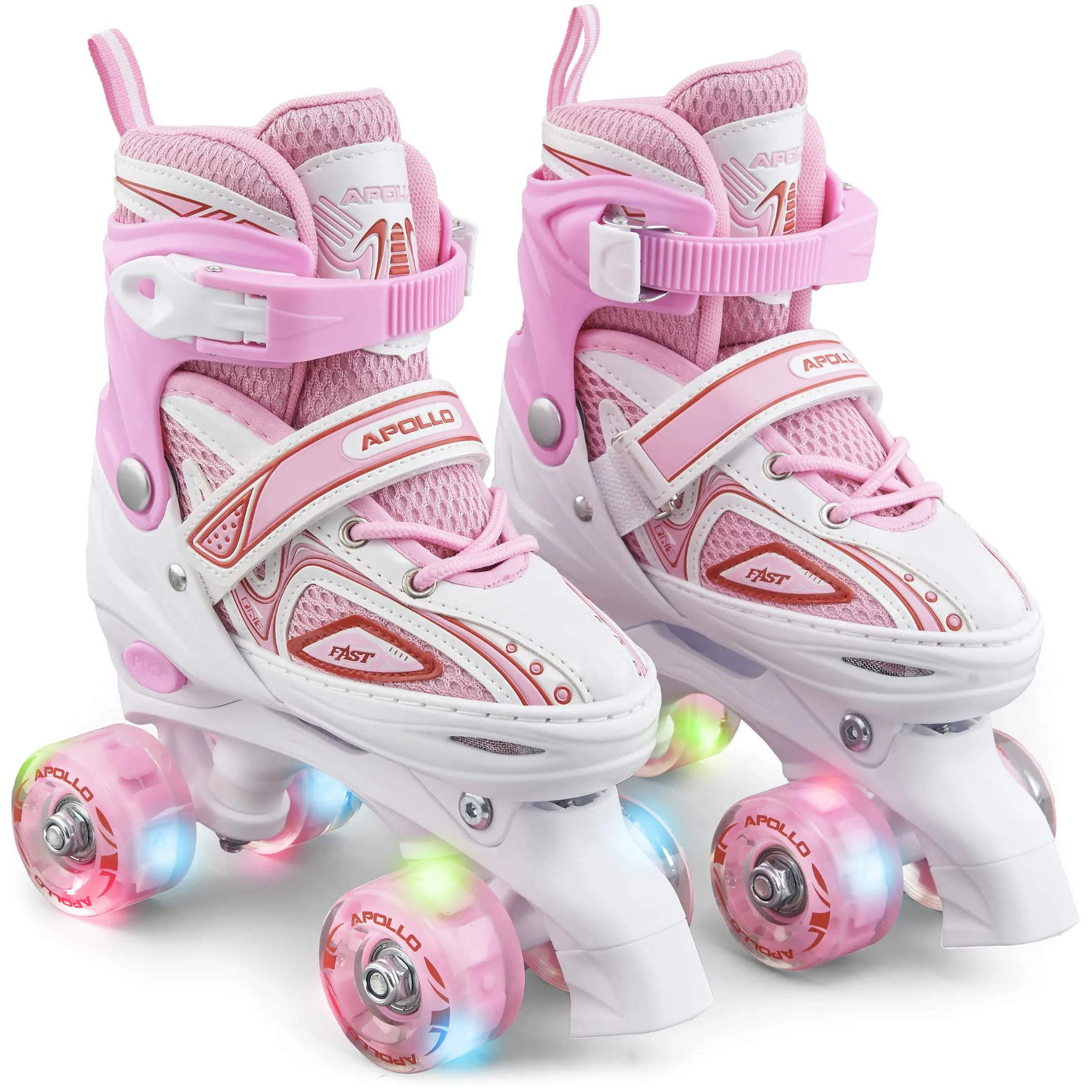 Apollo Super Quad X Pro Patins à roulettes LED Enfants Débutants