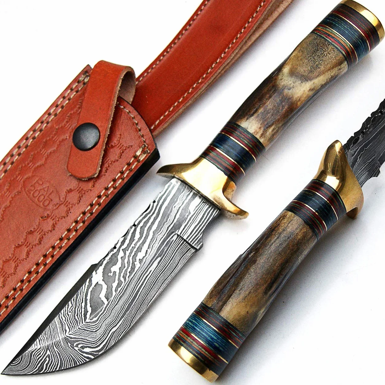 Couteau Damas acier Damas avec gaine New Pattern Blade