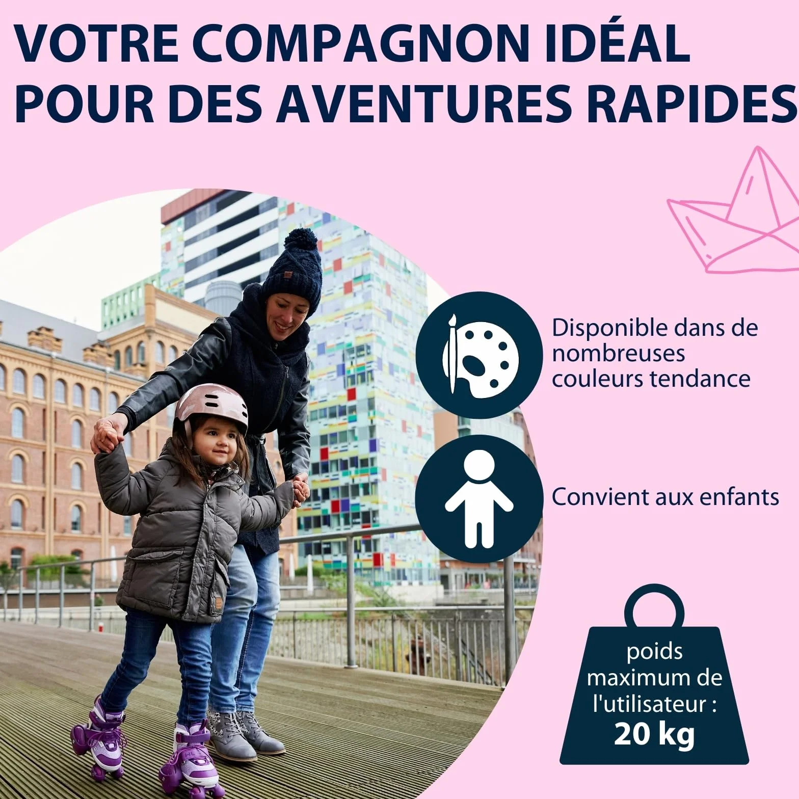 HUDORA Patins à roulettes My First Quad Taille réglable Enfants 20kg Grandes Roues