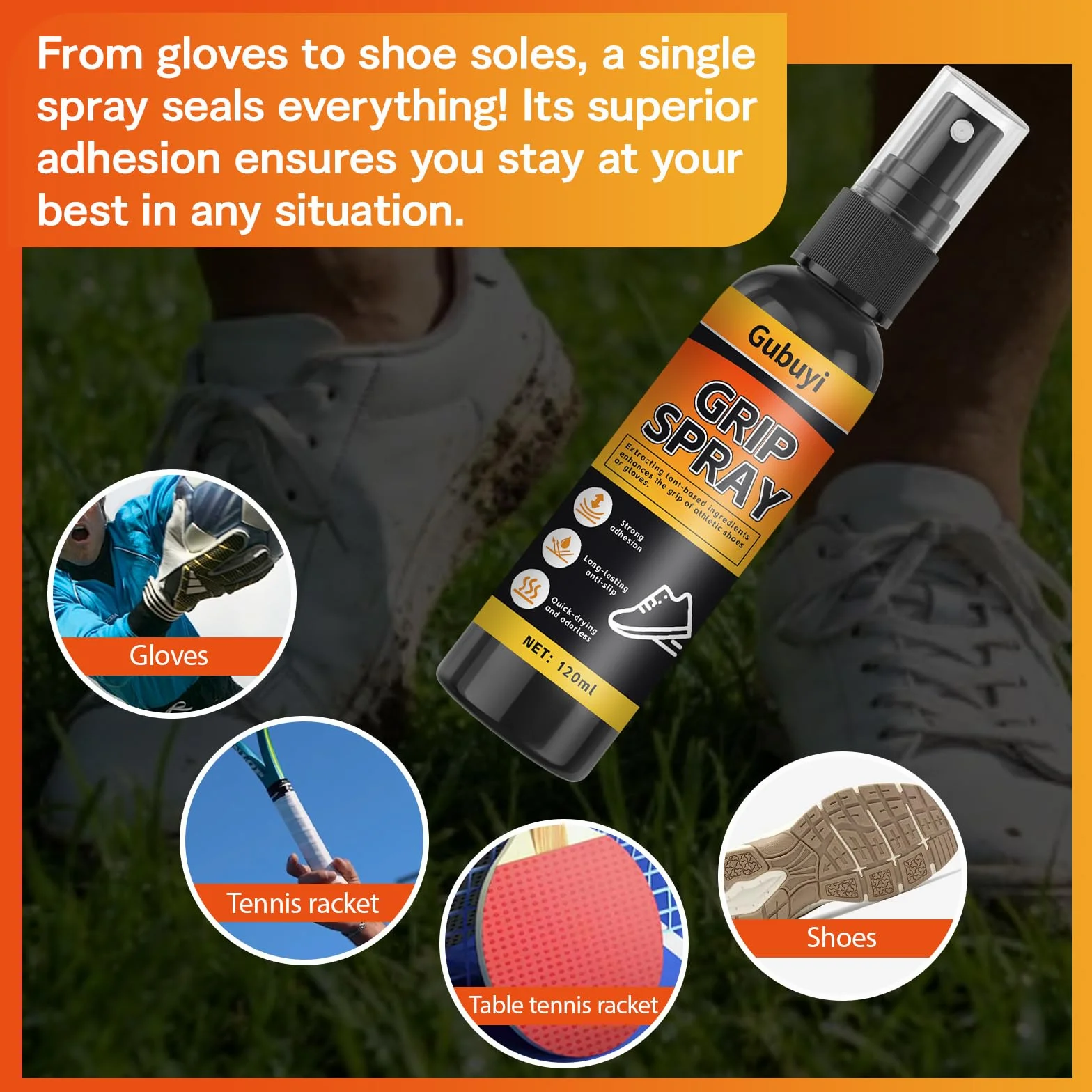 Spray Antidérapant pour Chaussures de Basket-Ball 120ml, Anti Slip Performance Enhancer, Améliore la Traction