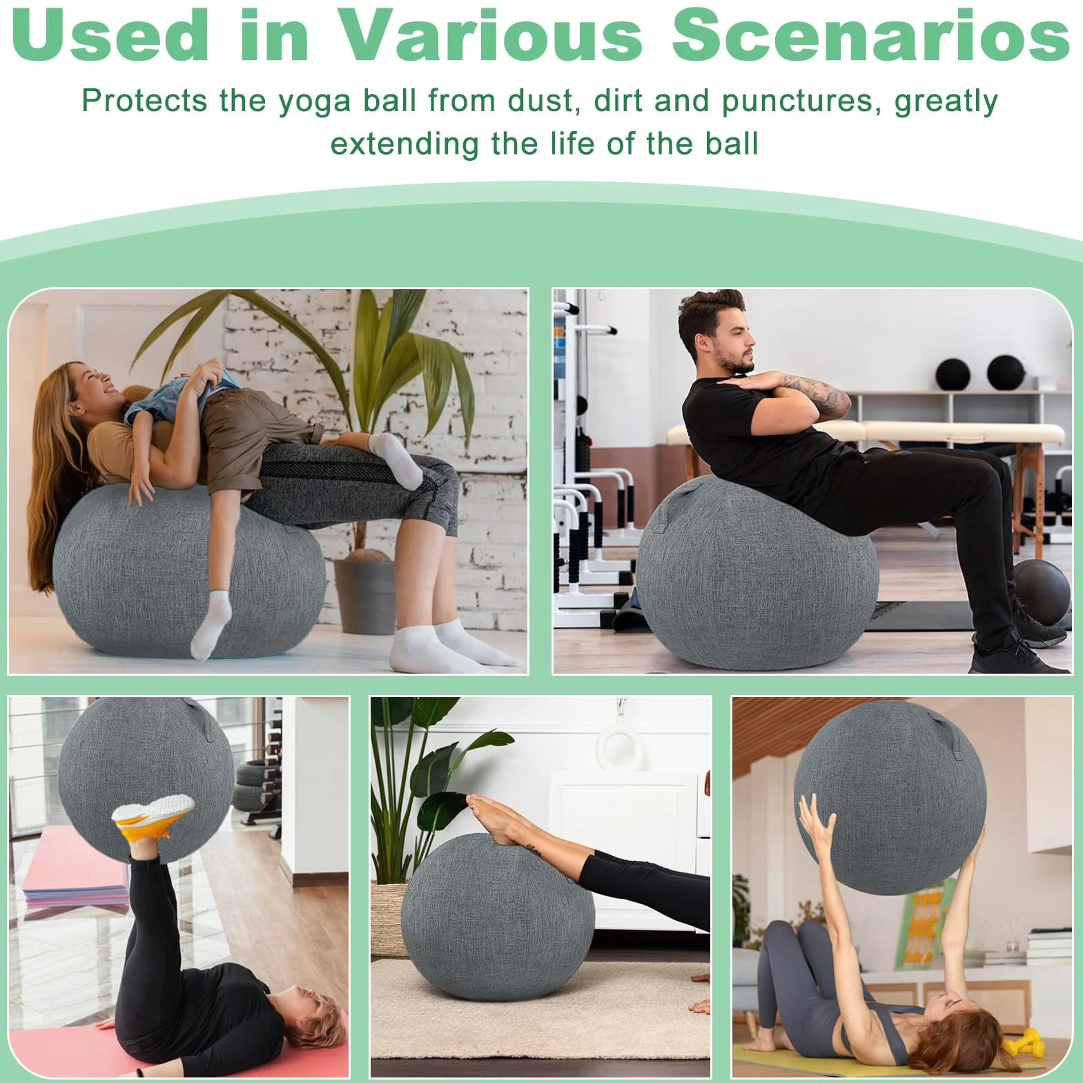 Housse de protection pliable 65 cm gris foncé pour ballon de fitness