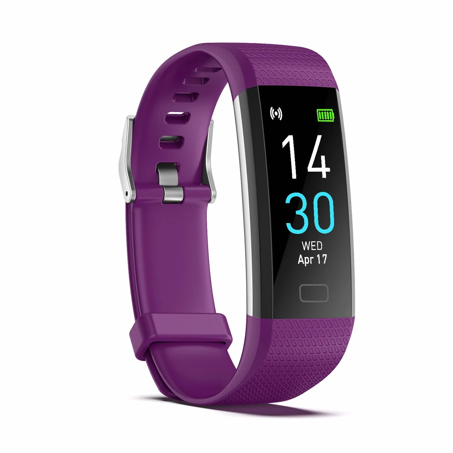 Montre Podometre Etanche IP68 Compteur de Pas Calories Distance Suivi Sommeil Chargeur USB Violet foncé