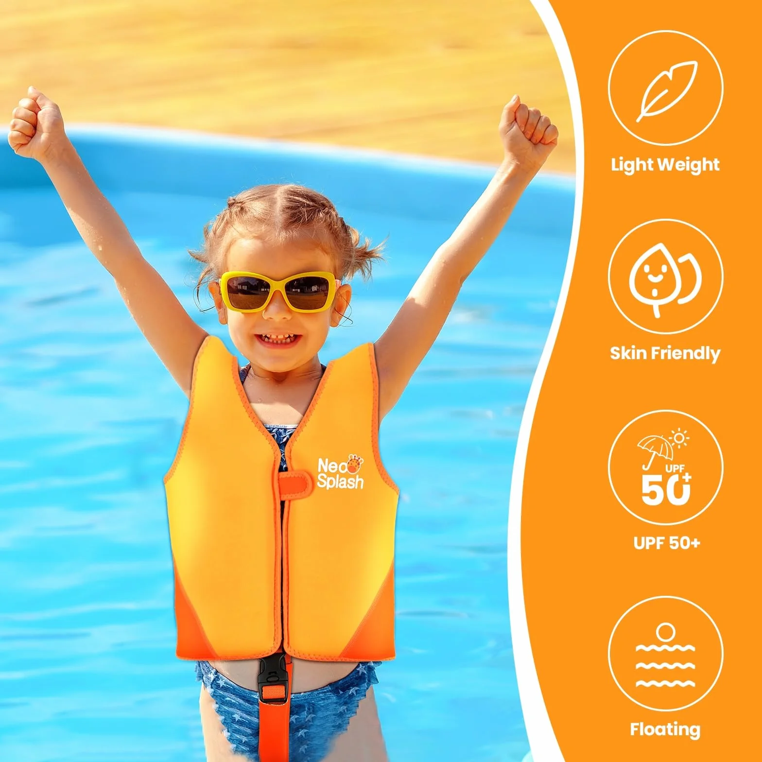 Gilet de Natation Enfant Fille Garçon Sangles Sécurité Réglables Âge 1-3 3-6