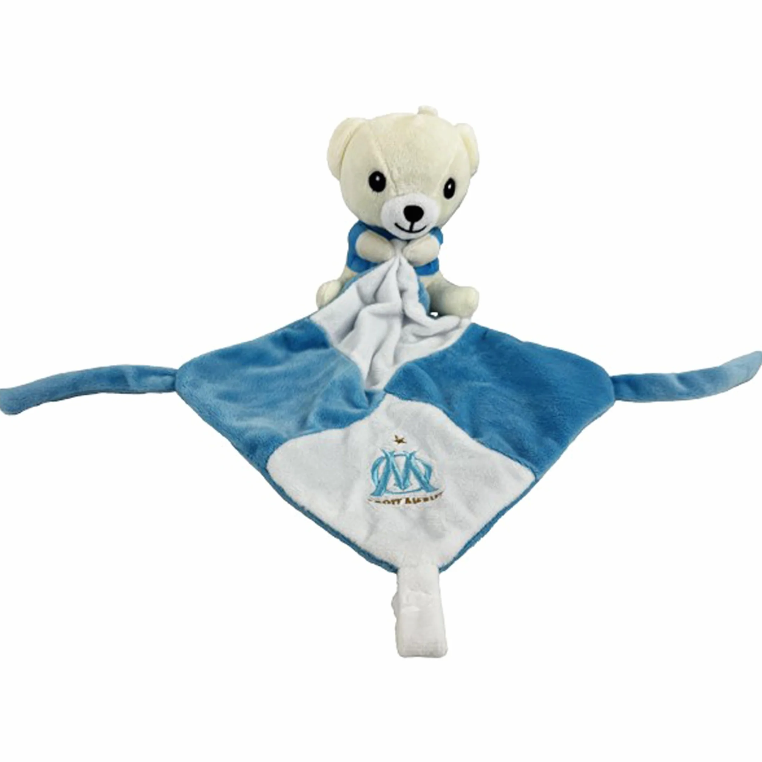 OLYMPIQUE DE MARSEILLE Doudou Bleu Enfant Attache tétine Om Collection Officielle