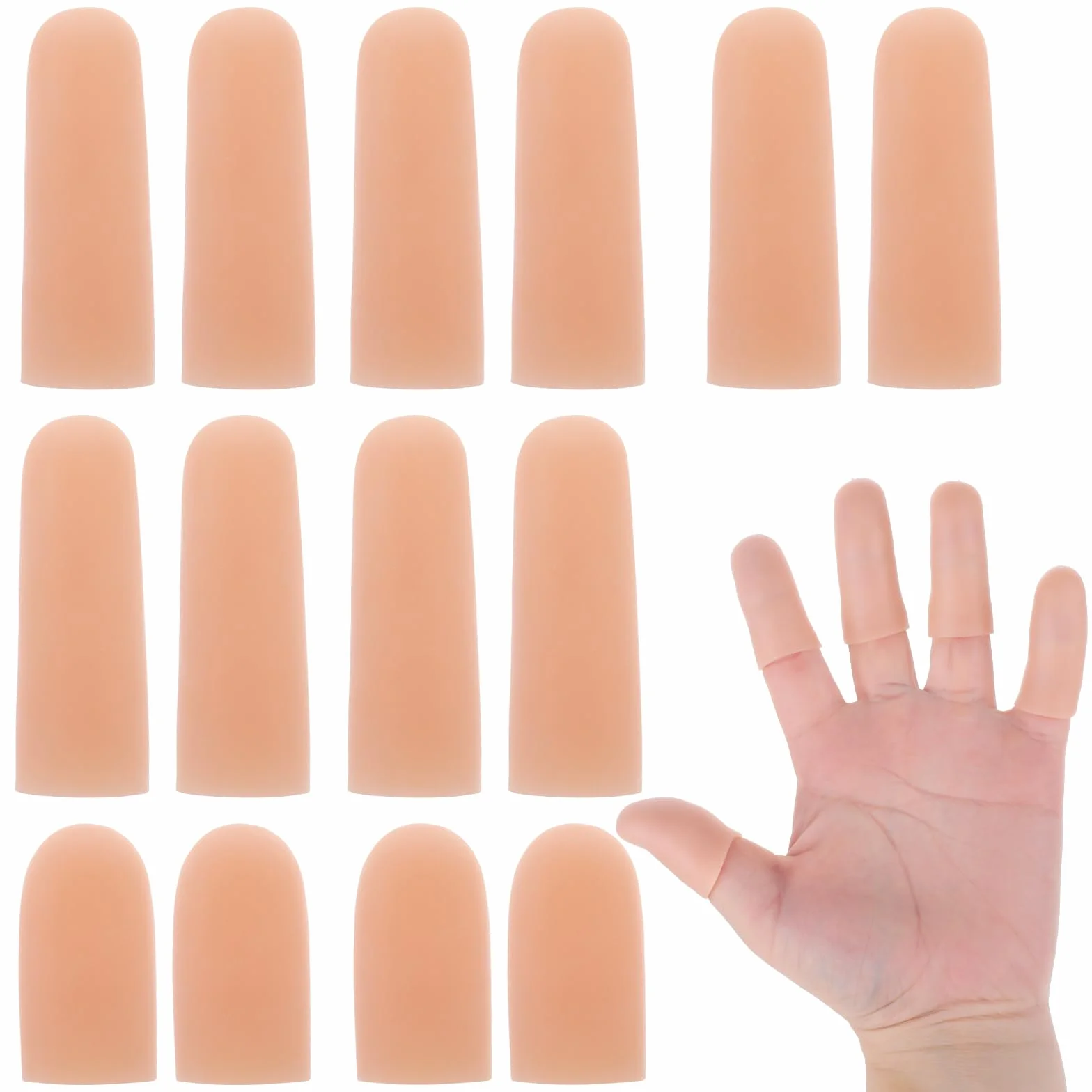 JJUNW Lot de 14 protège-doigts en silicone - Protection des doigts pour arthrite, eczéma, travail et sport