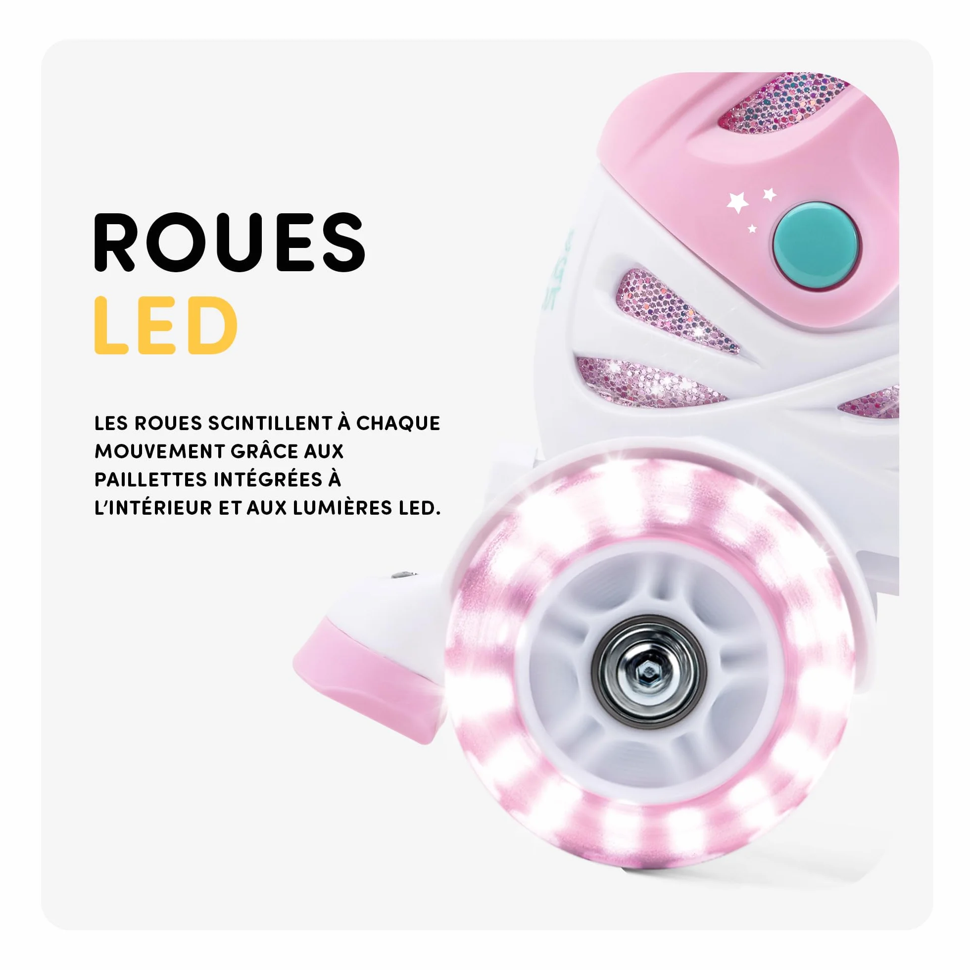 Cariboo Patins à roulettes pour Enfants Ajustables Débutants Set avec Protège-Genoux Coudières Protège-Poignets Ballerina