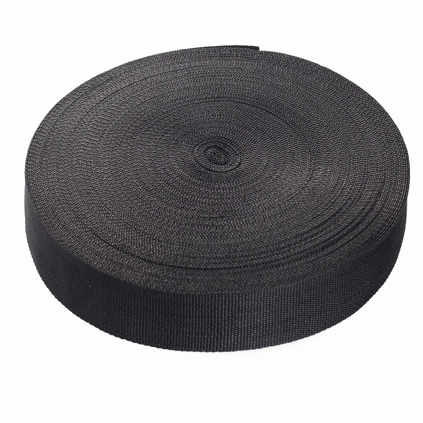 Sangle en Polypropylène 50 m x 50 mm épaisseur 1,4 mm Noir pour Sacs Sacs à Dos Élingues Harnais Bagages DIY
