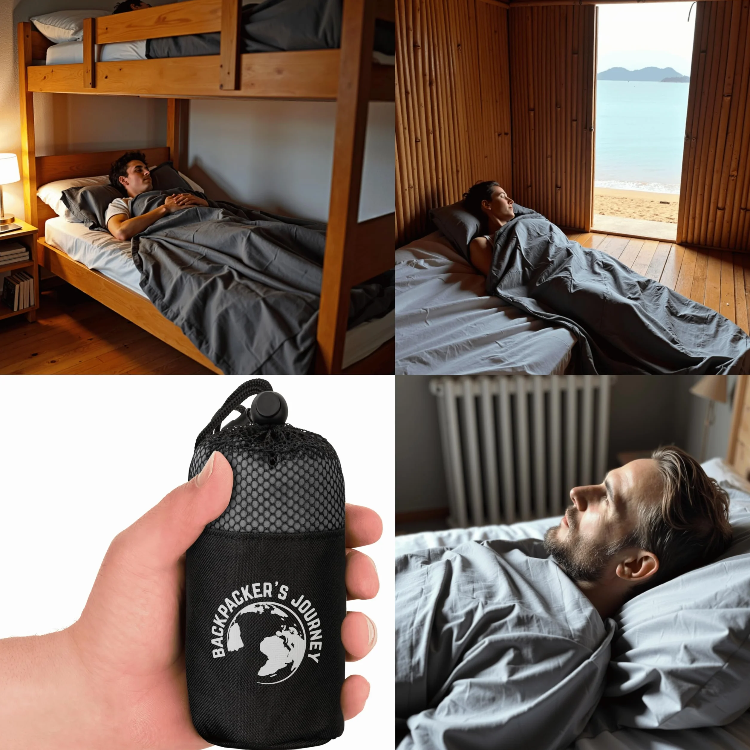 Drap de Sac de Couchage Ultra léger 100% Coton 225 g sans Fermeture éclair