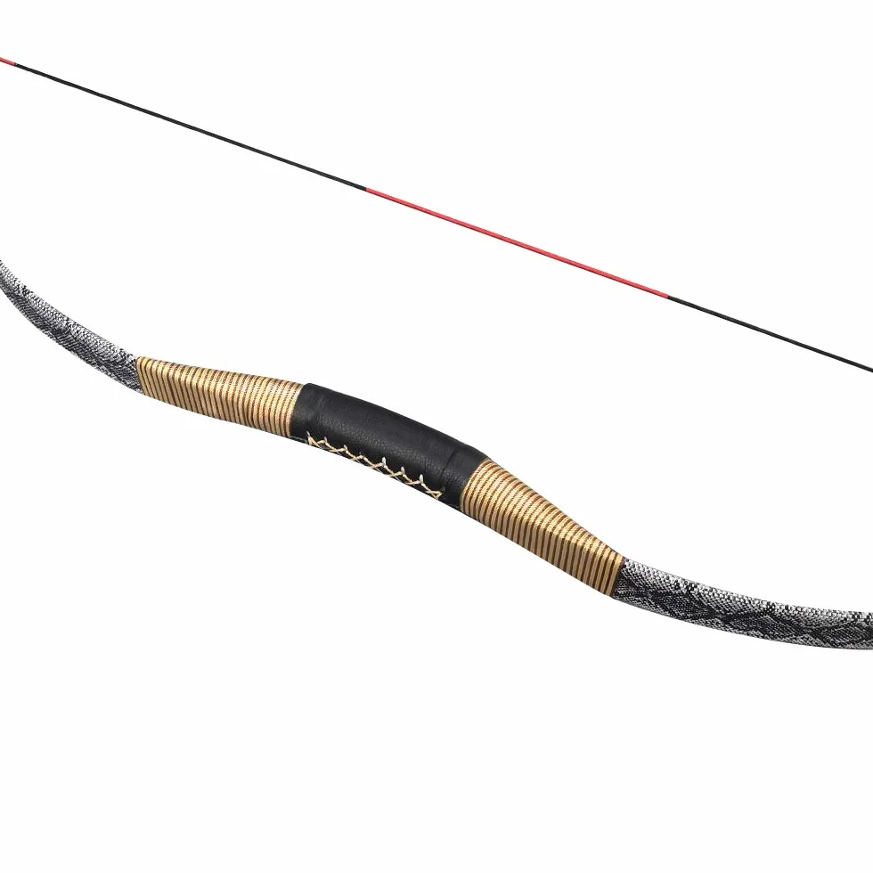 Arc Traditionnel Longbow Fait à la Main 25-40lbs Classique Chasse Cheval Plein air Cible Noir 25LBS