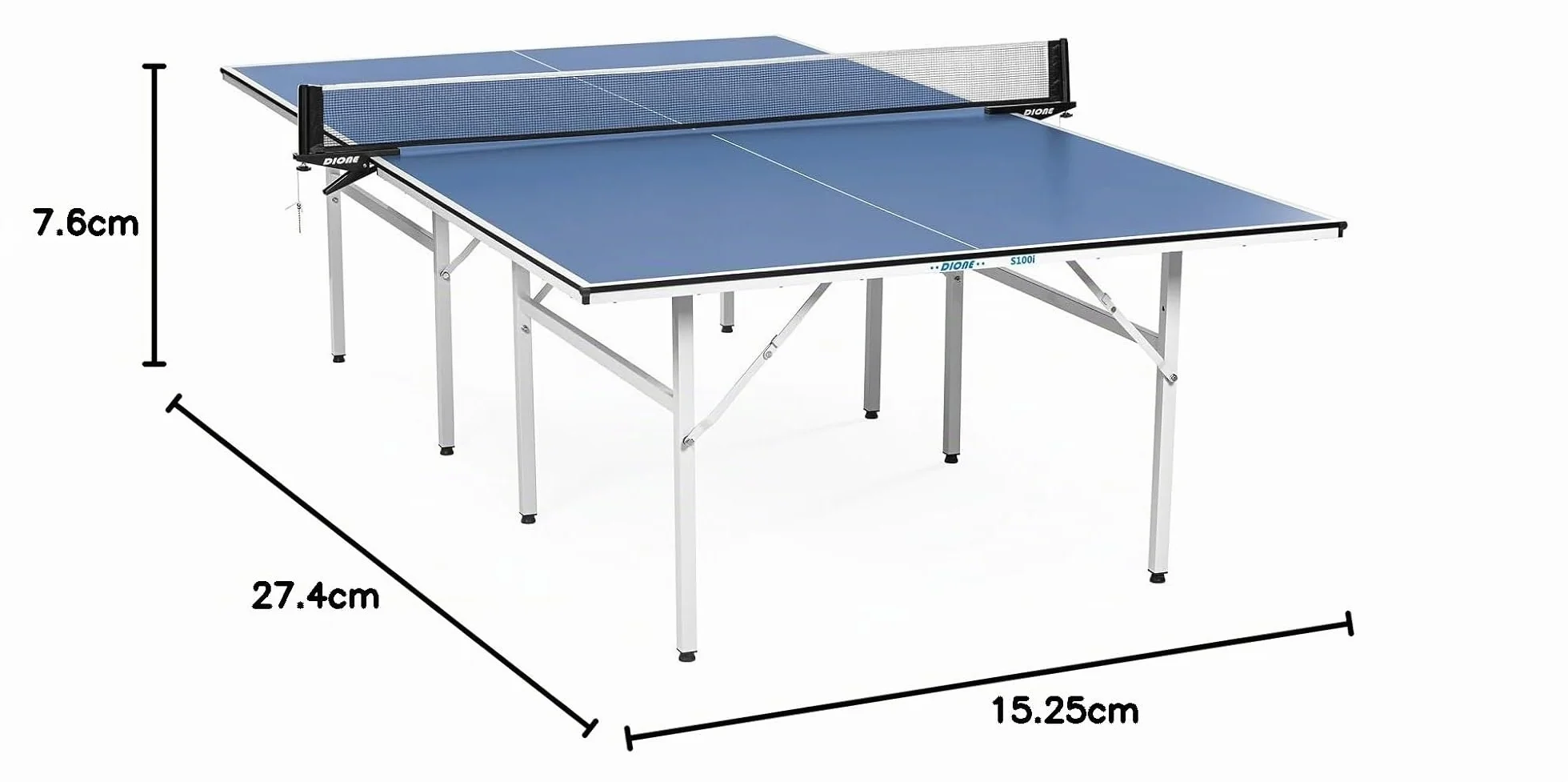 Table de ping-pong S100i Indoor 274 x 152 cm Plateau TT bleu Prémontée 60 kg
