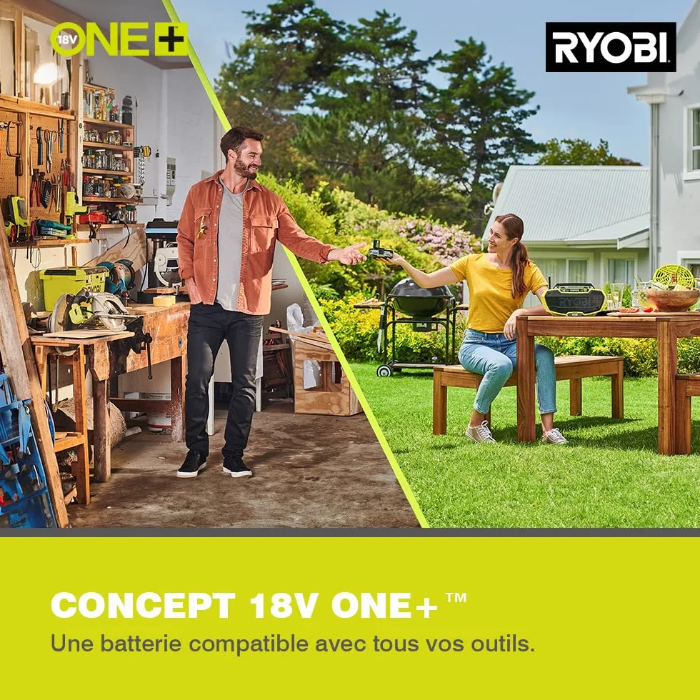 RYOBI Gonfleur Compresseur 18V ONE+ RPI18-0 Haute Pression 11 Bars