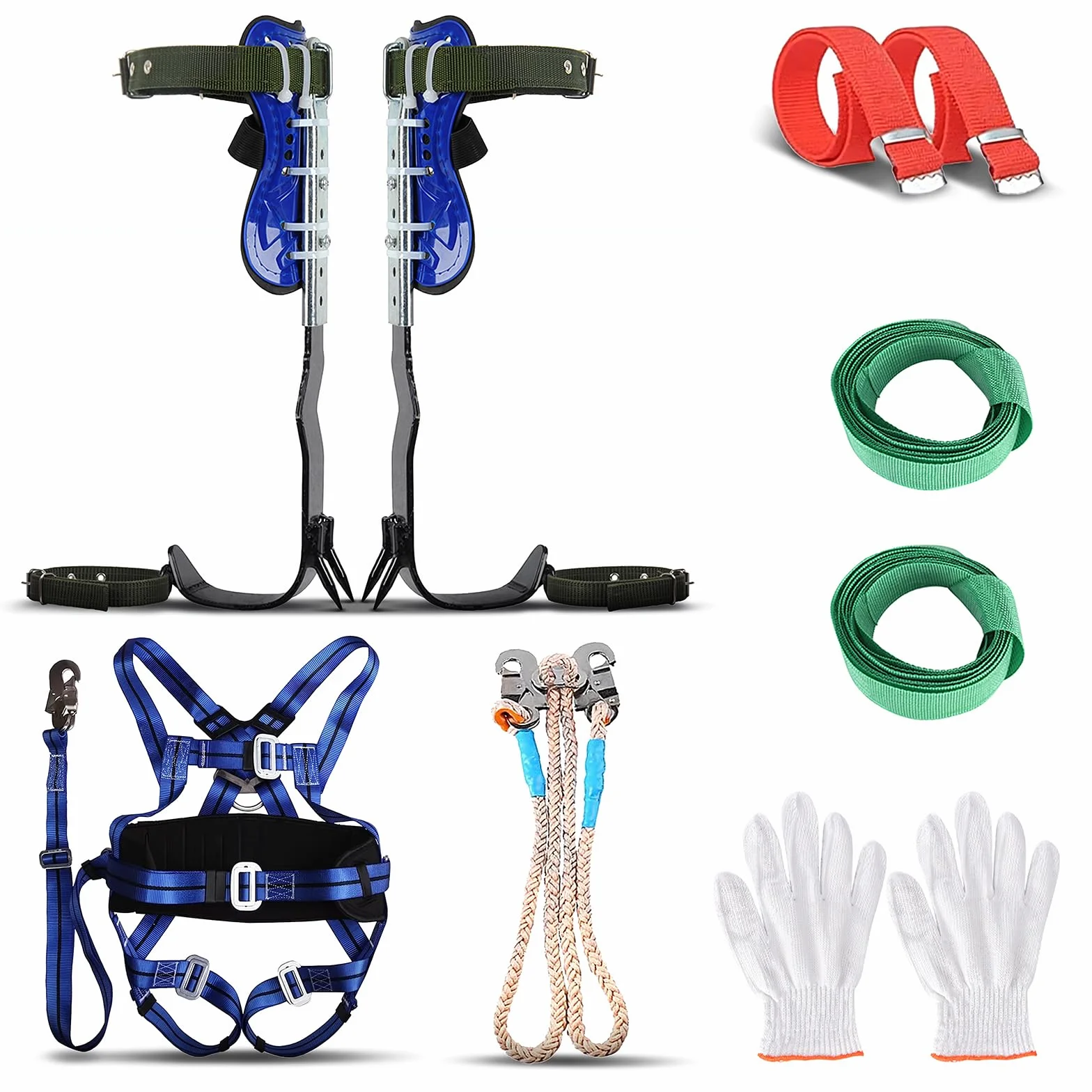 Ensemble de crampons d'escalade avec harnais de sécurité 150 kg pour arboriculteurs sauvetage