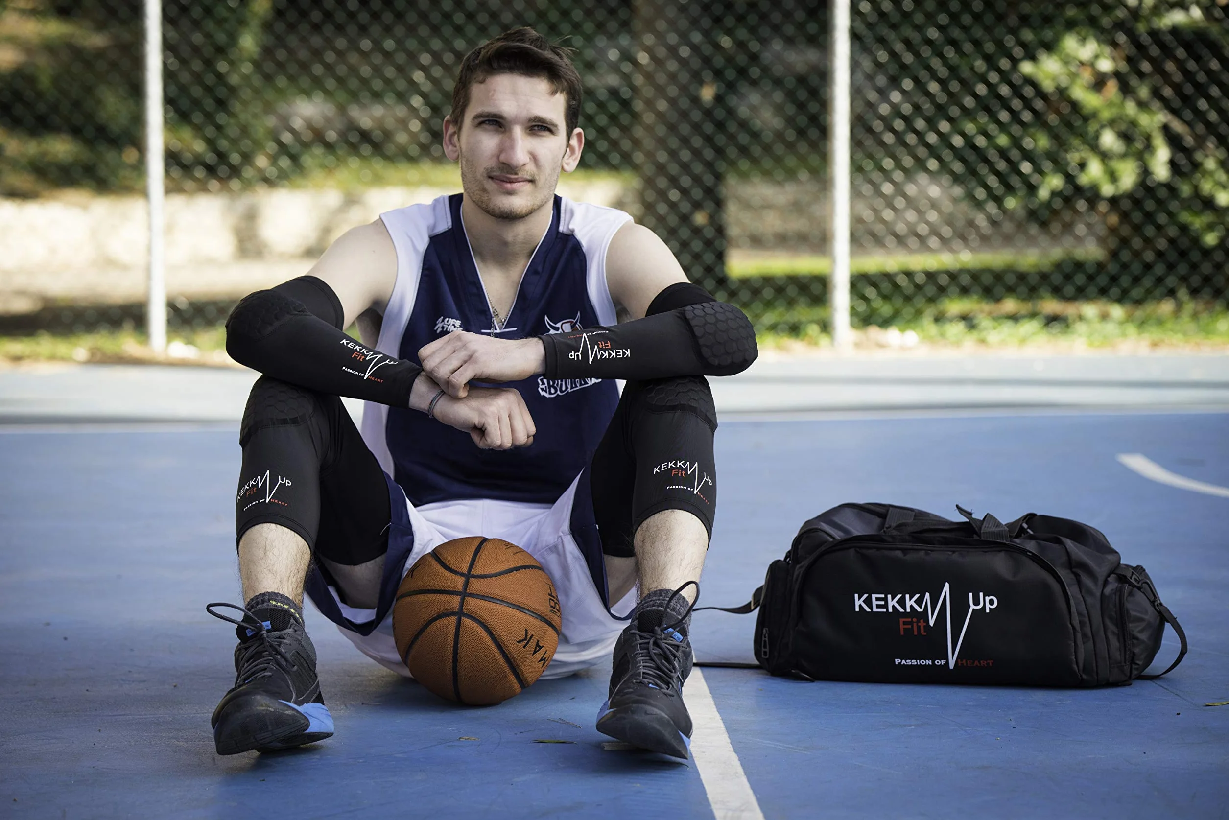 Protections Sport Coudières Basket Compression Manchons Jambières pour Bras Volley-ball Gardien de Football Handball Padel